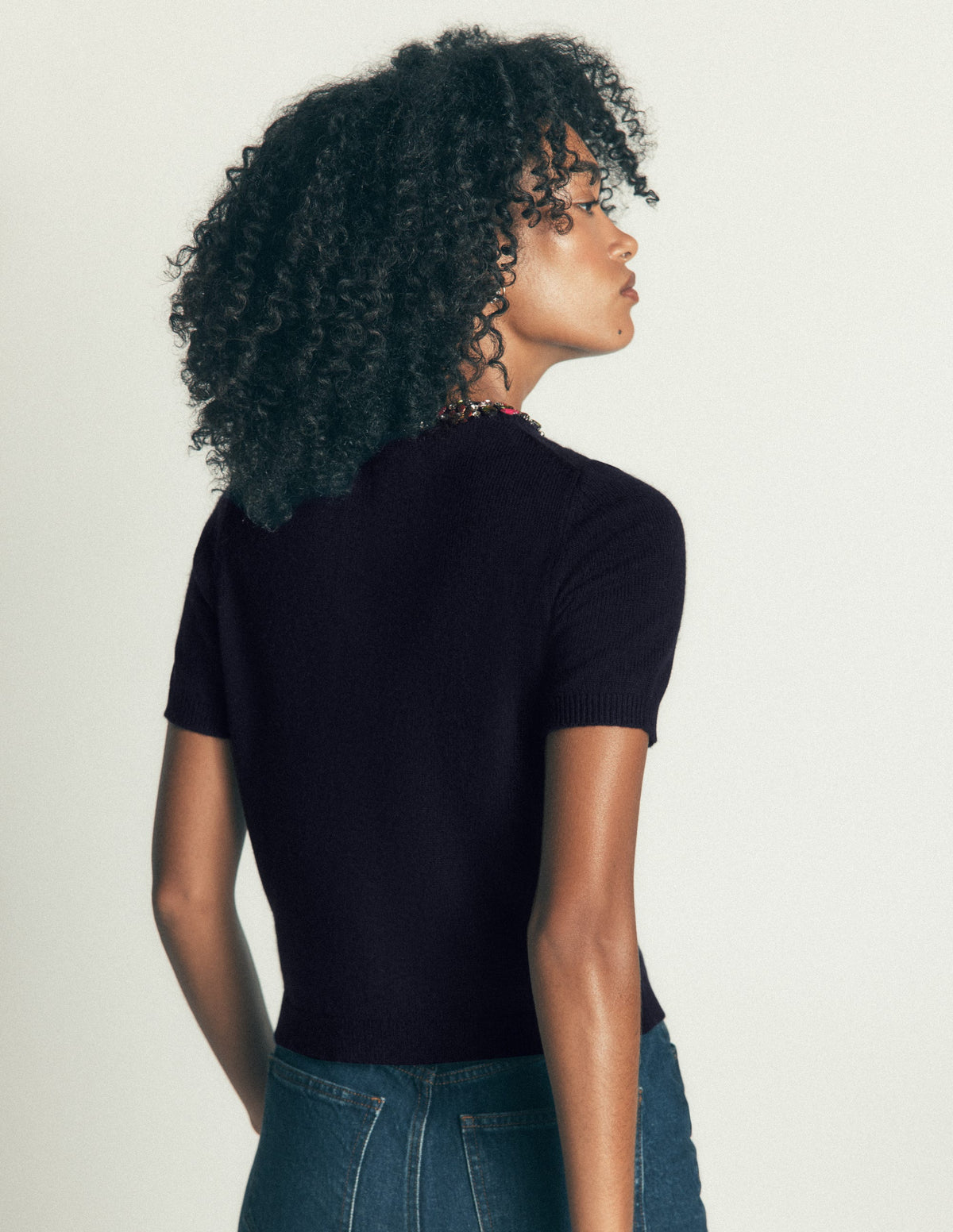 Embellished T-Shirt-Navy - Image 3