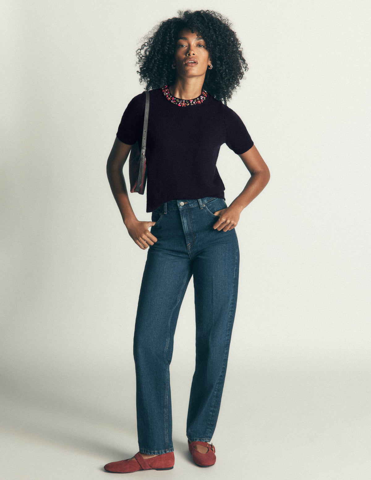 Embellished T-Shirt-Navy - Image 4
