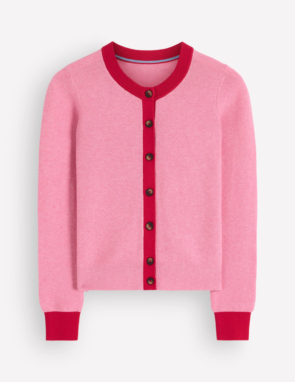Grace Colour Block Cardigan-Peony Pink, Red - Image 5