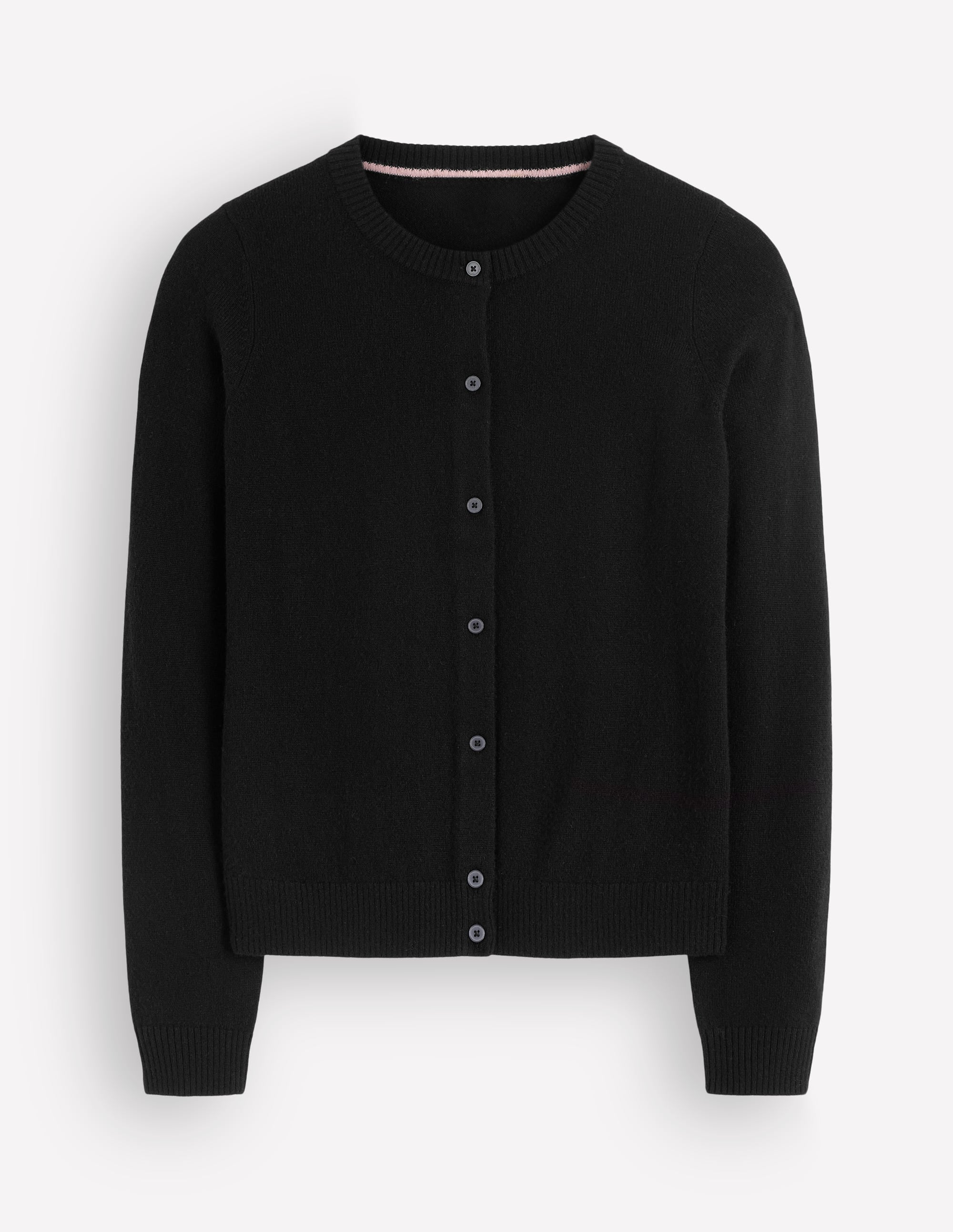 Elsie Cashmere Crew Cardigan-Black - Image 5