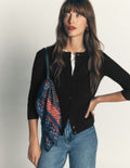 Elsie Cashmere Crew Cardigan-Black