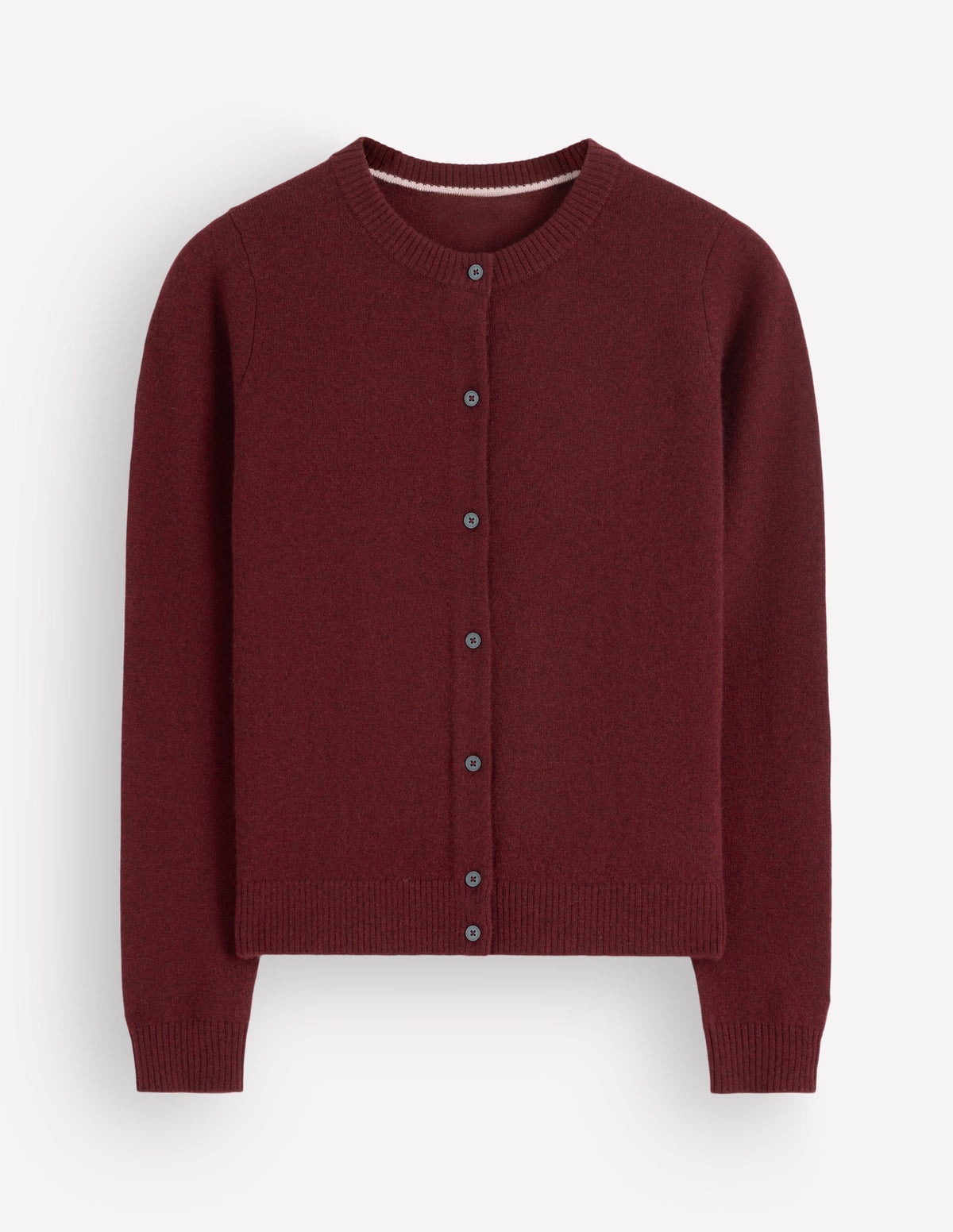 Elsie Cashmere Crew Cardigan-Deep Burgundy - Image 5
