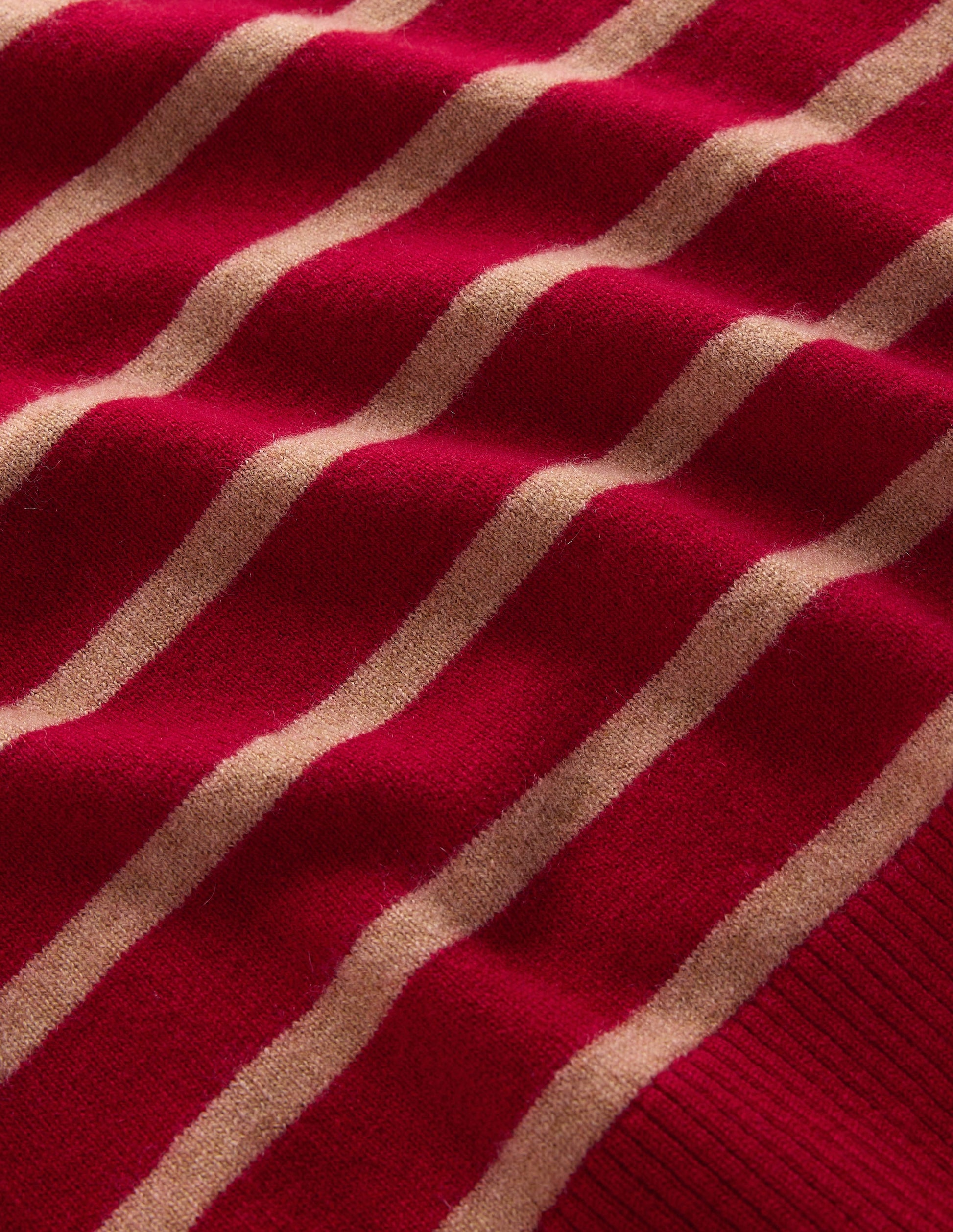 Elsie Cashmere Tank-Poppy Red, Camel Stripe-7