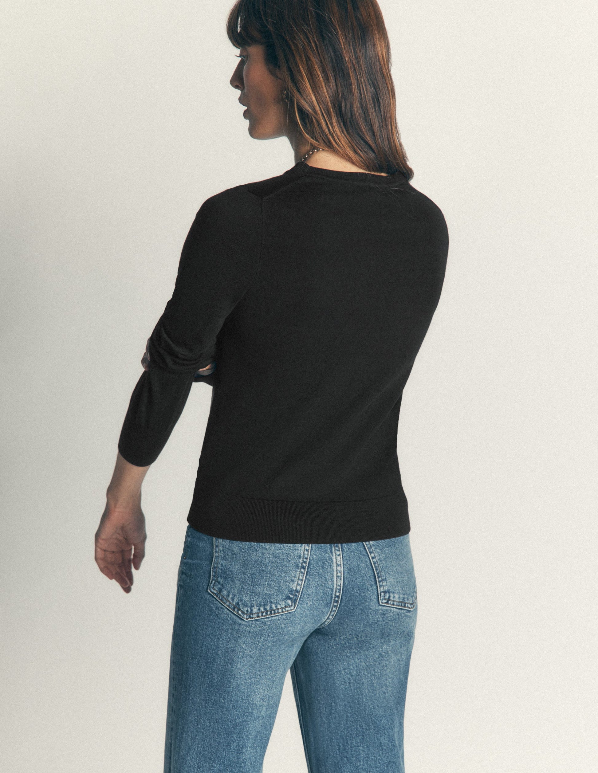 Camilla Cotton Crew Jumper-Black-3