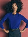Camilla Cotton Crew Jumper-Bright Blue