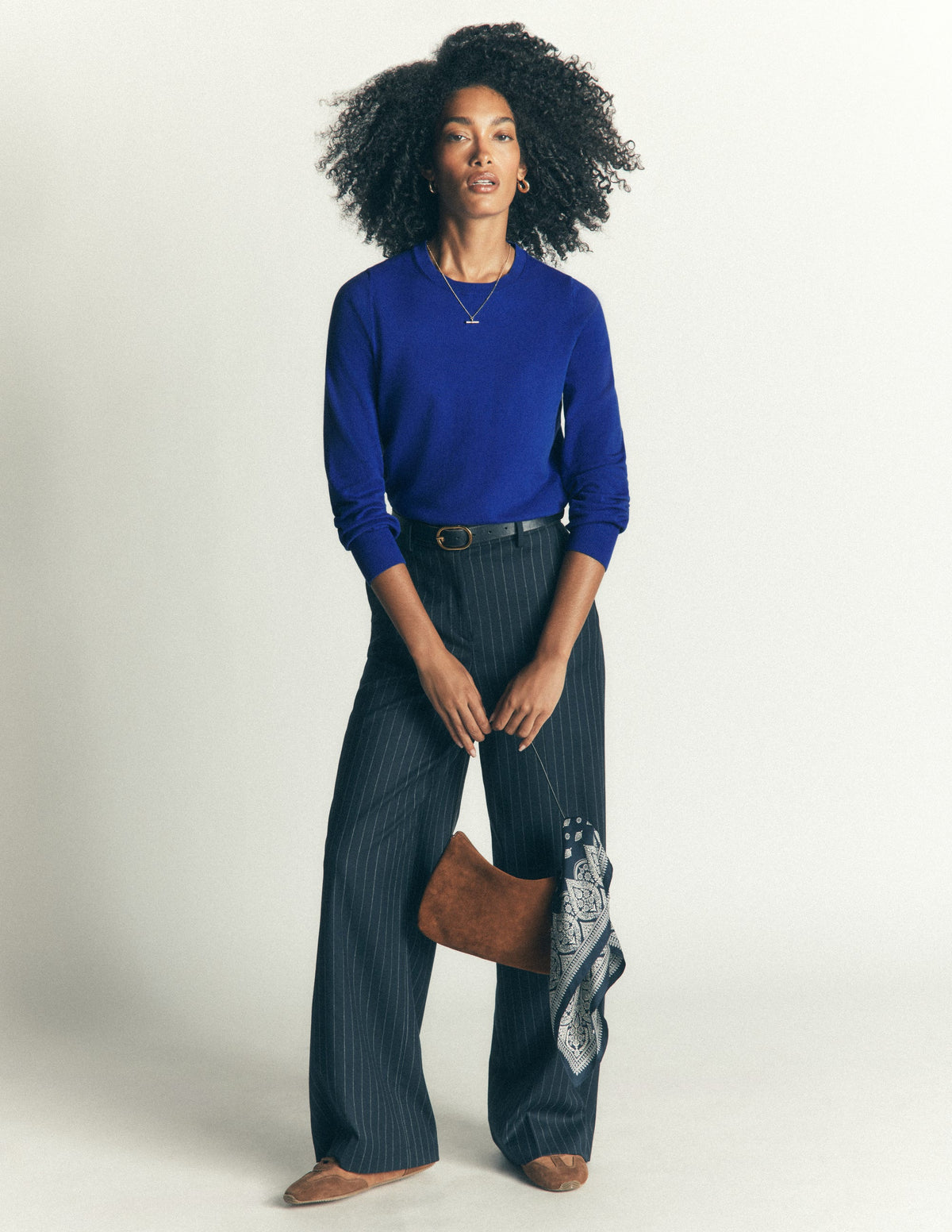 Camilla Cotton Crew Jumper-Bright Blue - Image 4