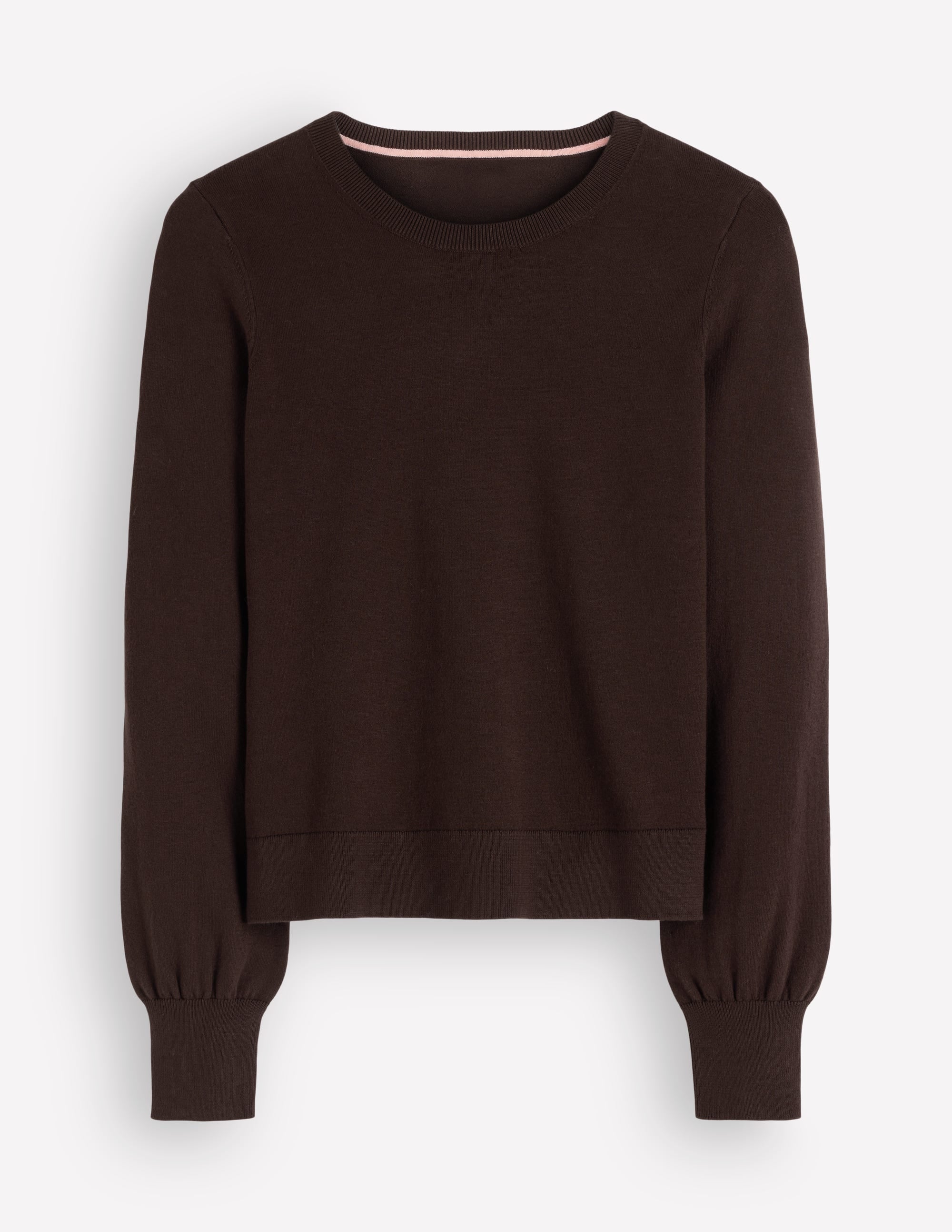 Camilla Cotton Crew Jumper-Bitter Chocolate - Image 5