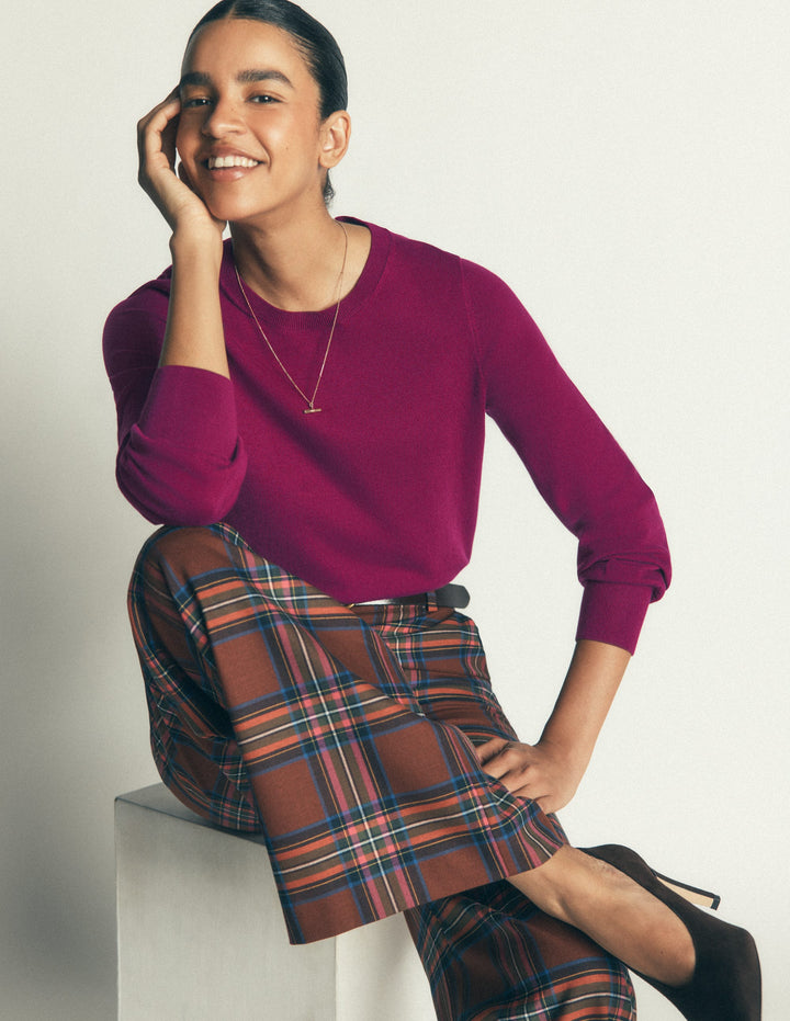 Camilla Cotton Crew Jumper-Potion purple