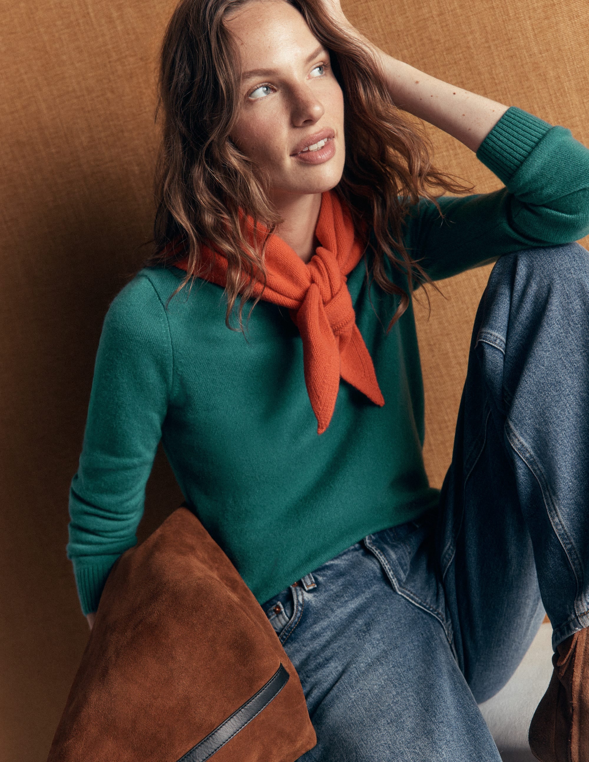 Elsie Cashmere Crew Jumper-Deep Sea Depths - Image 5