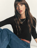 Elsie Cashmere Crew Jumper-Black