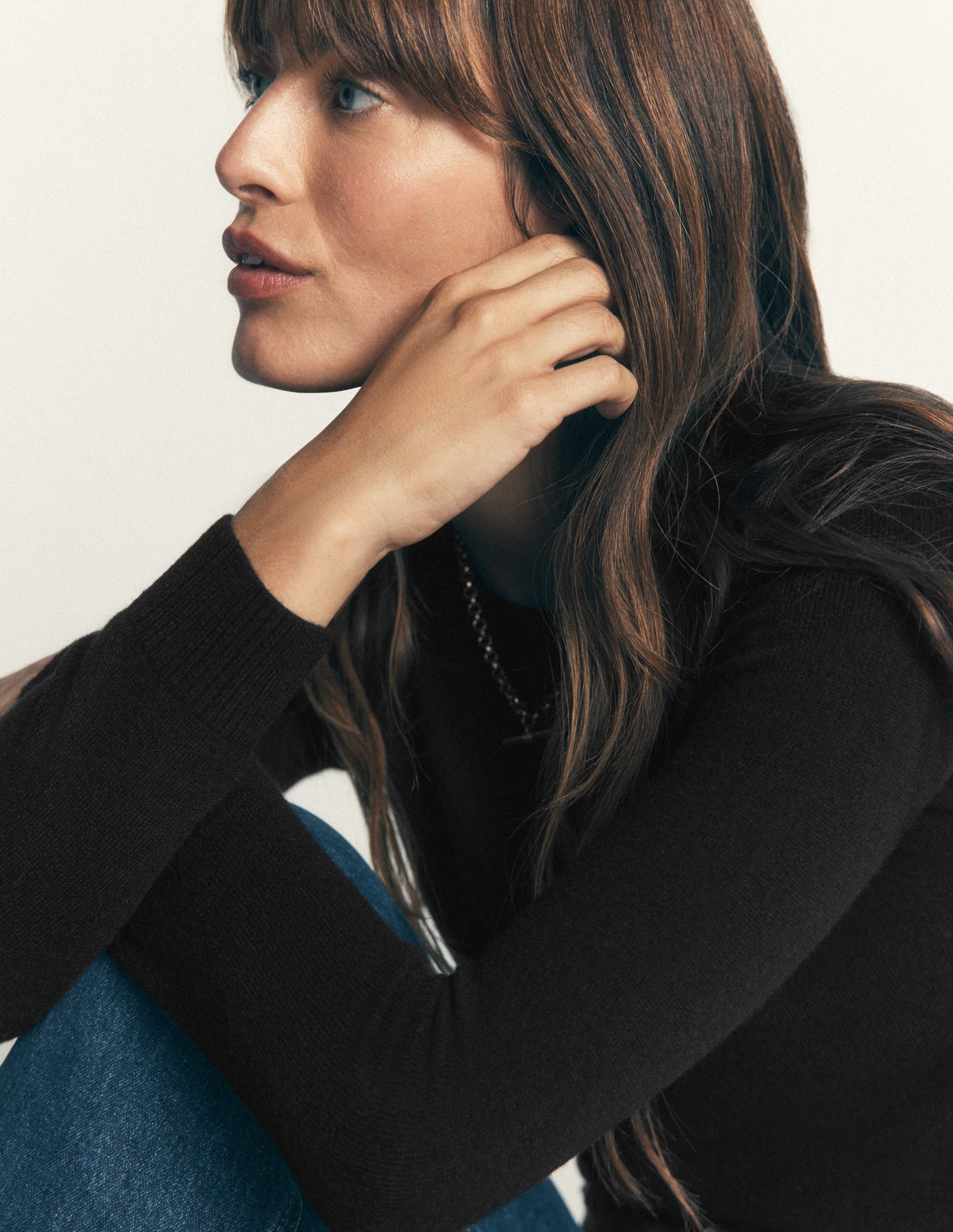 Elsie Cashmere Crew Jumper-Black - Image 2