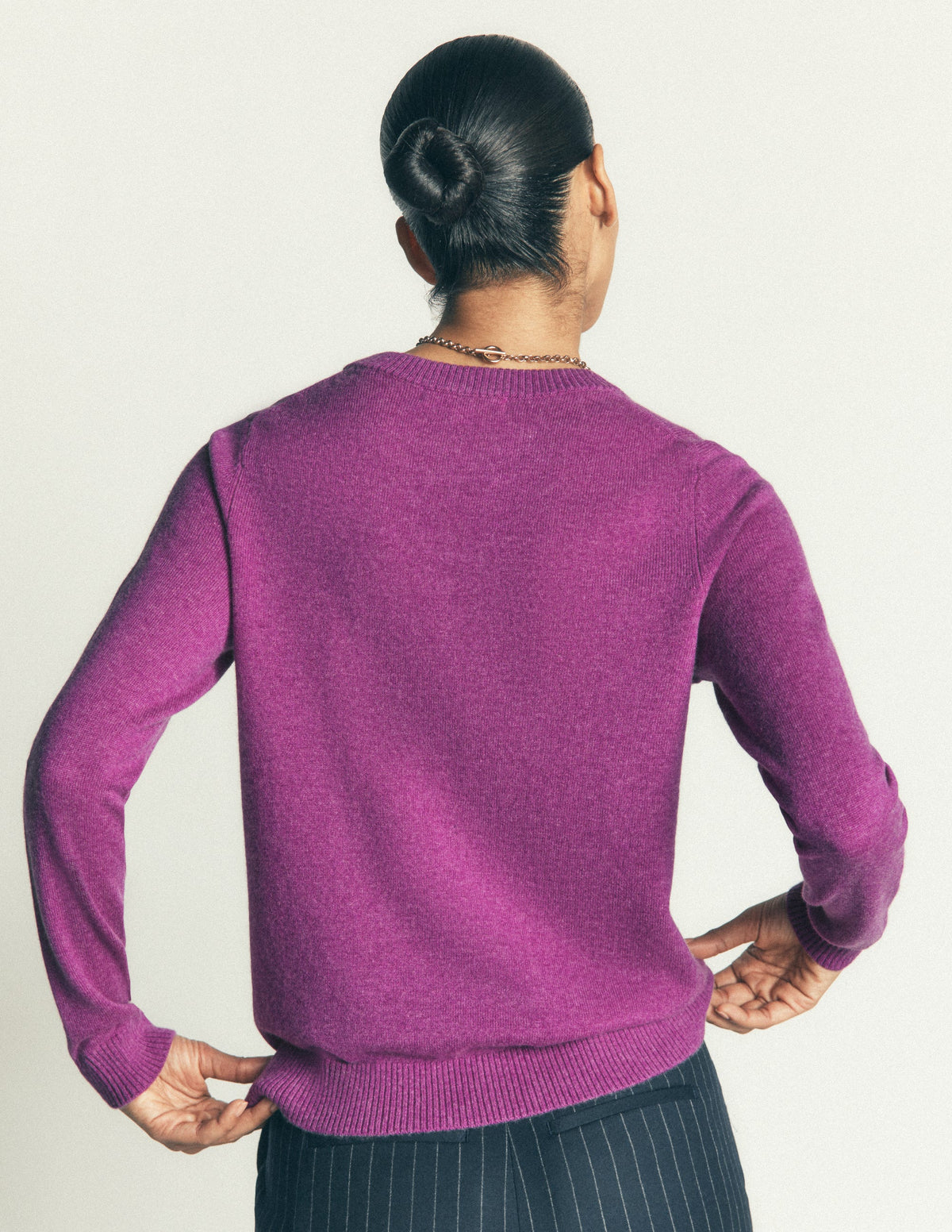 Elsie Cashmere Crew Jumper-Regal Purple-3