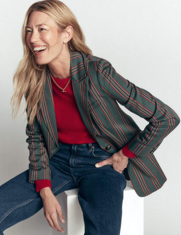 Elsie Cashmere Crew Jumper-Poppy Red
