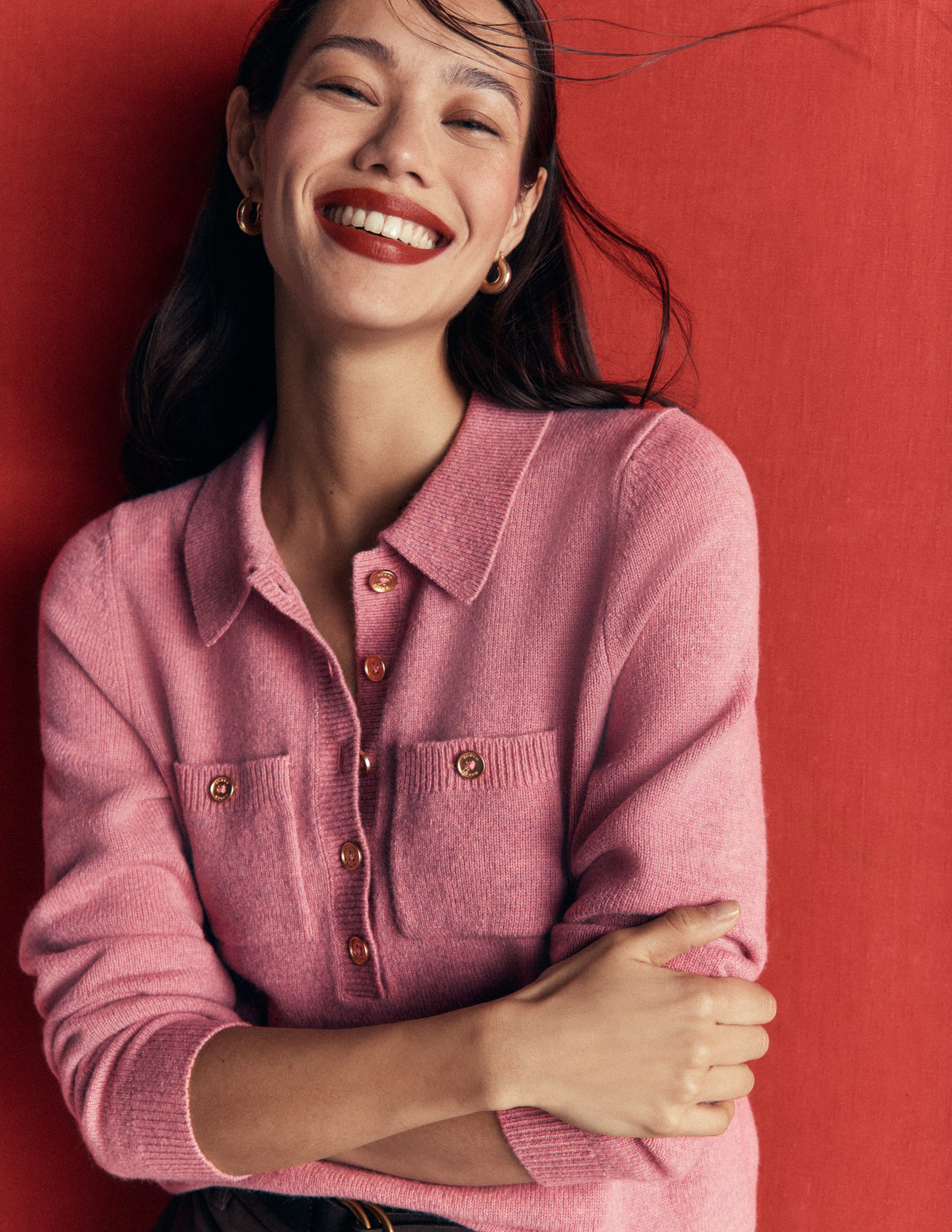 Marianne Merino Wool Jumper-Pink Heather - Image 2