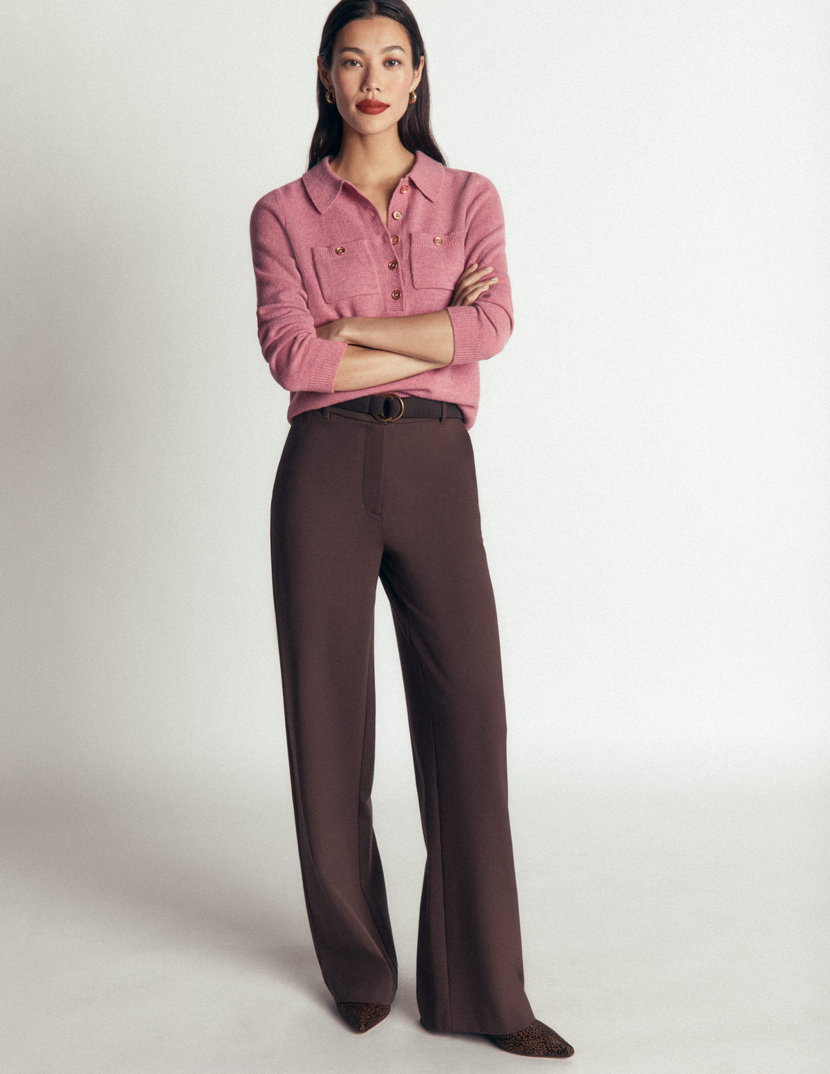Marianne Merino Wool Jumper-Pink Heather - Image 4