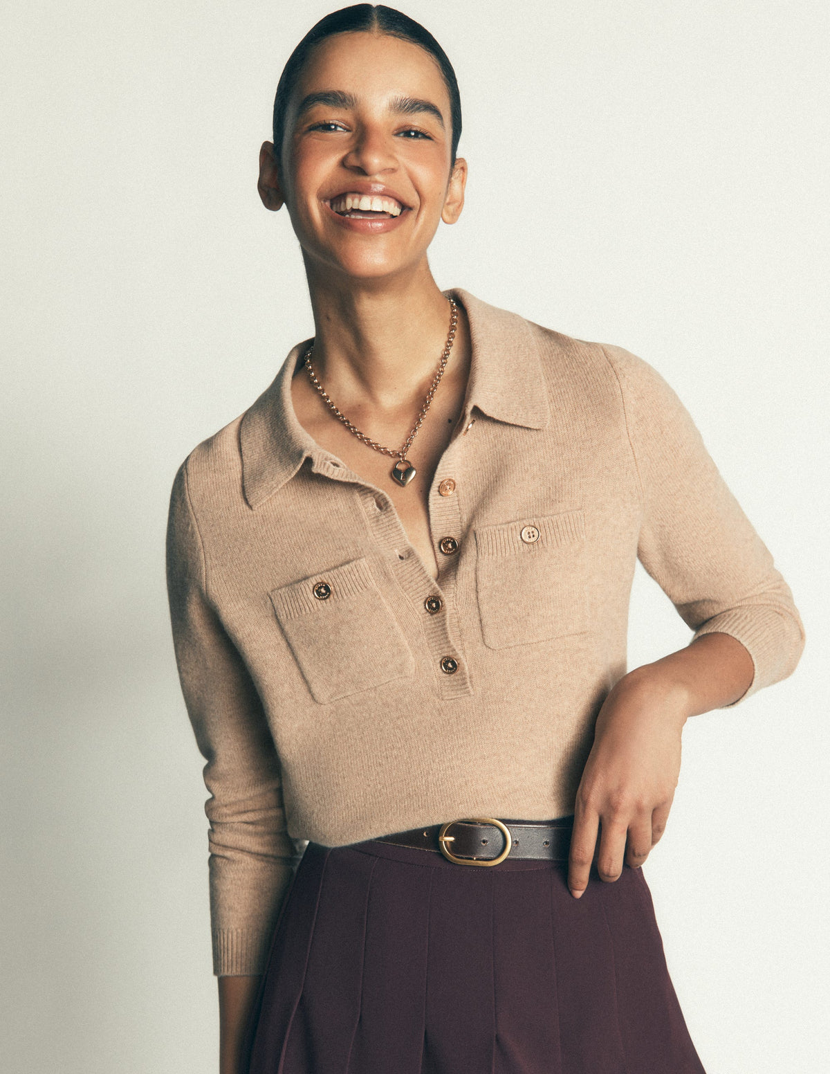 Marianne Merino Wool Jumper-Oatmeal - Image 1