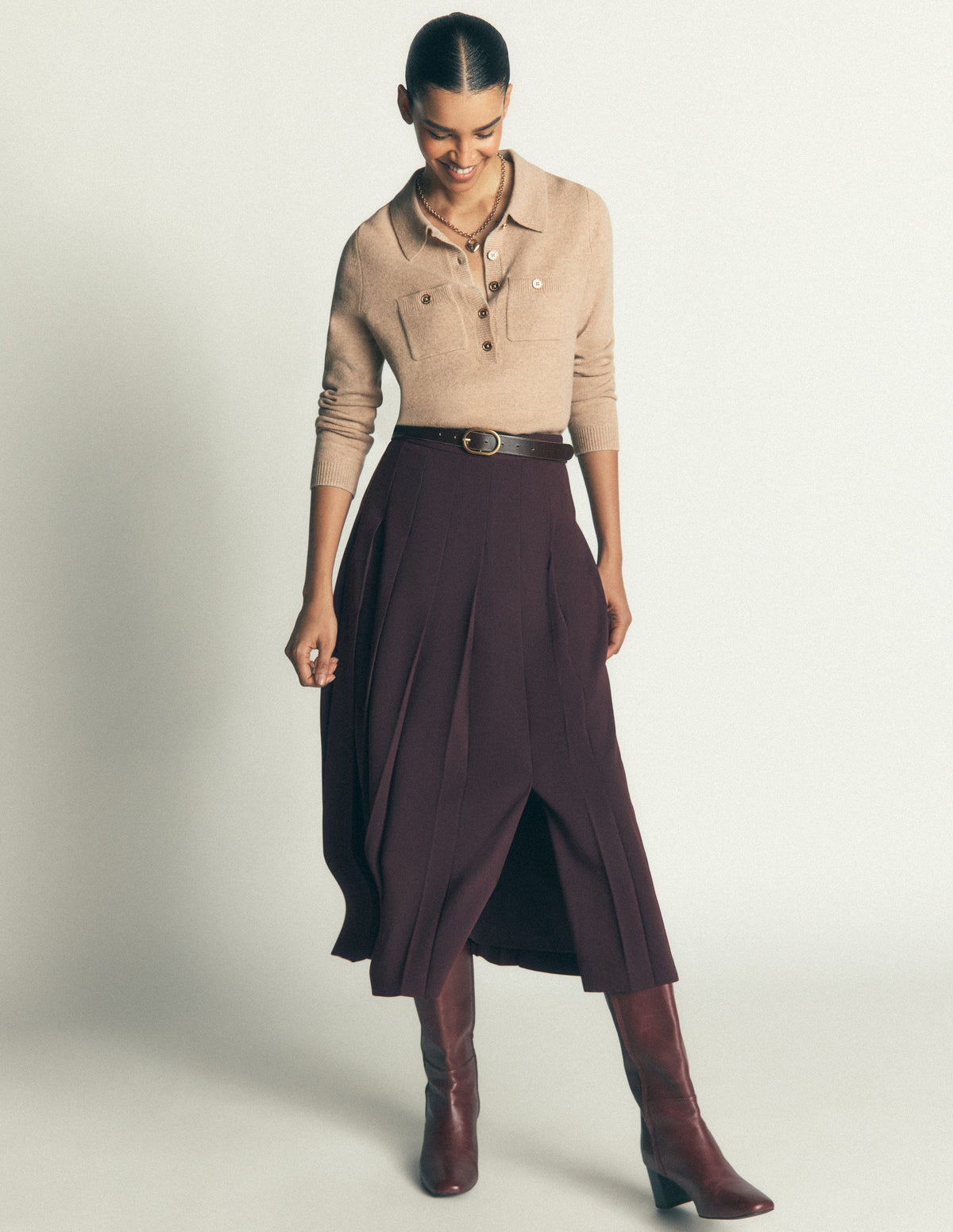 Marianne Merino Wool Jumper-Oatmeal-4