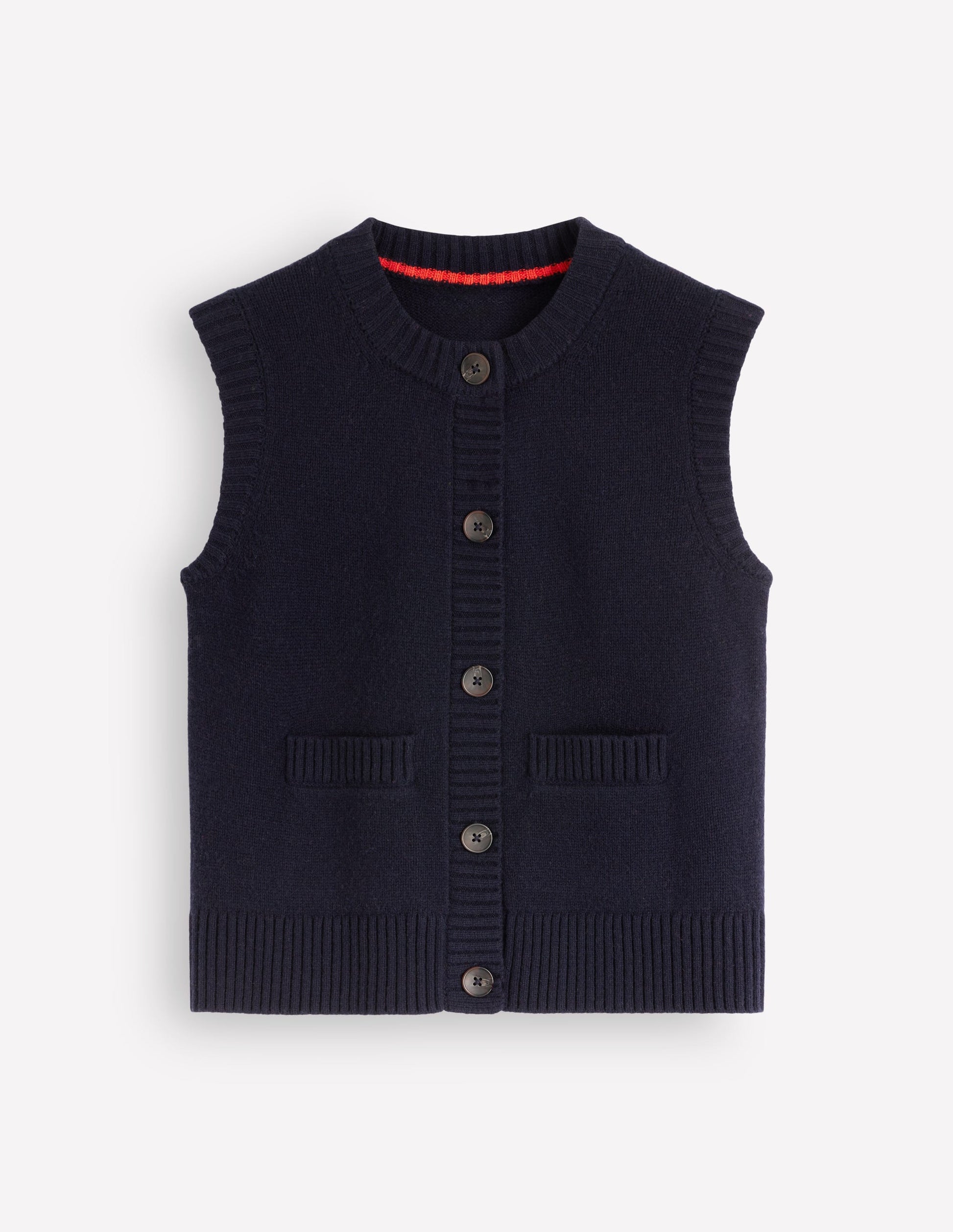 Marta Merino Wool Waistcoat-Navy-8