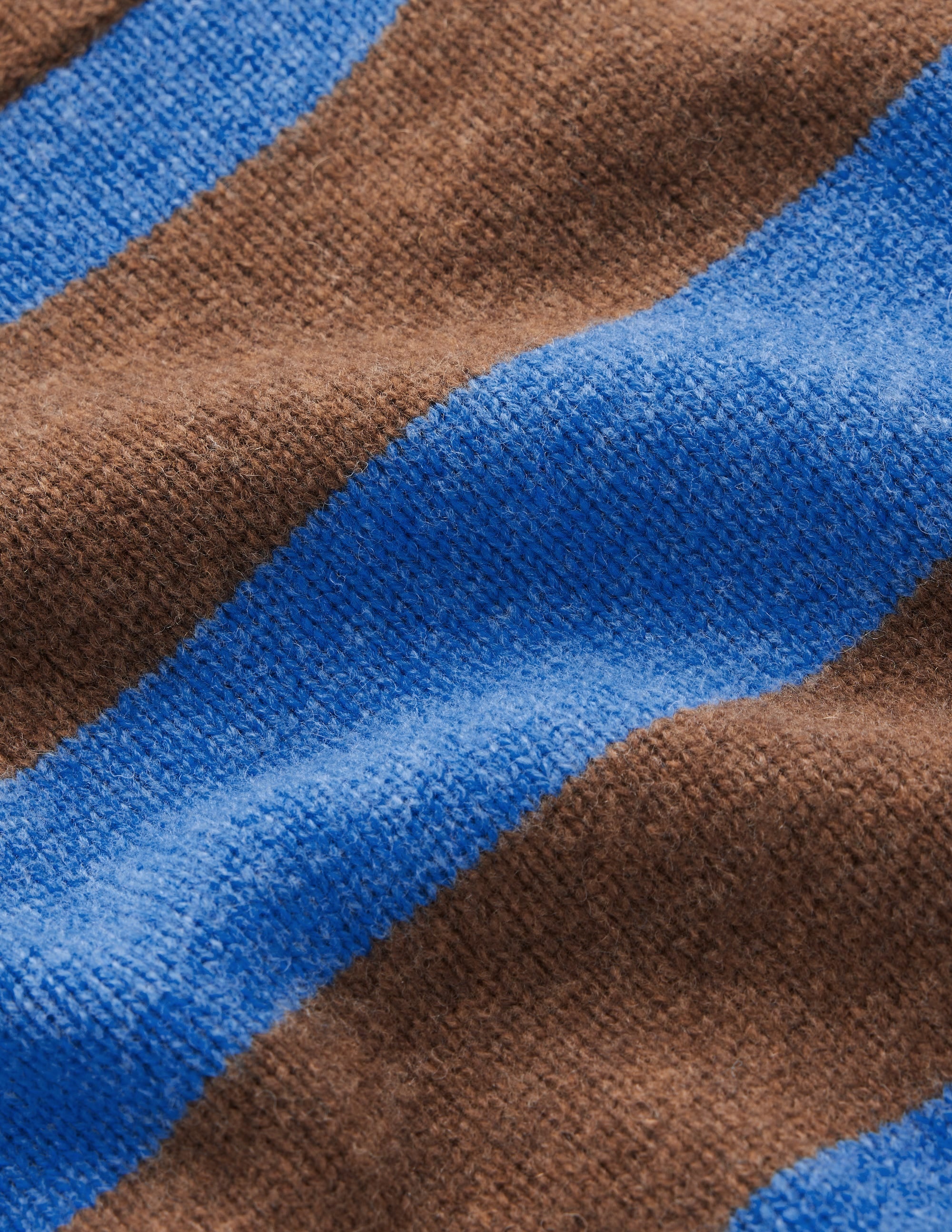 Marta Merino Wool Crew Jumper-Bitter Chocolate, Blue Stripe - Image 8