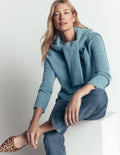 Marta Merino Wool Crew Jumper-Blue Aura