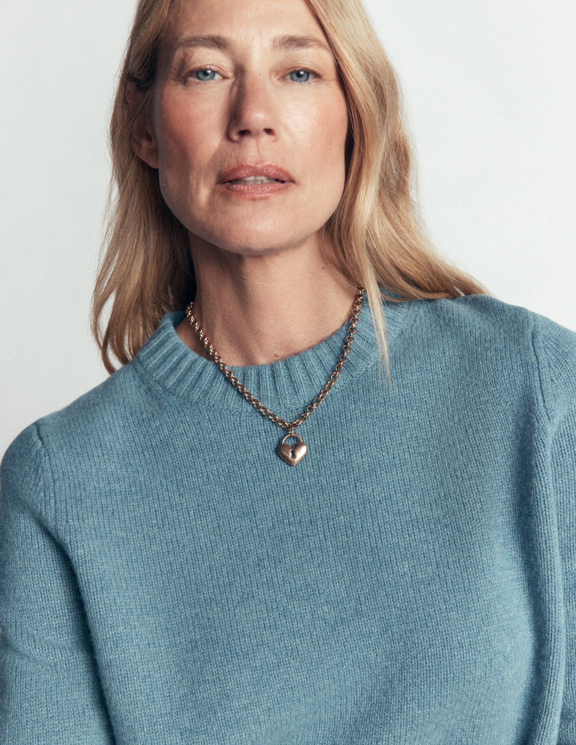Marta Merino Wool Crew Jumper-Blue Aura - Image 2