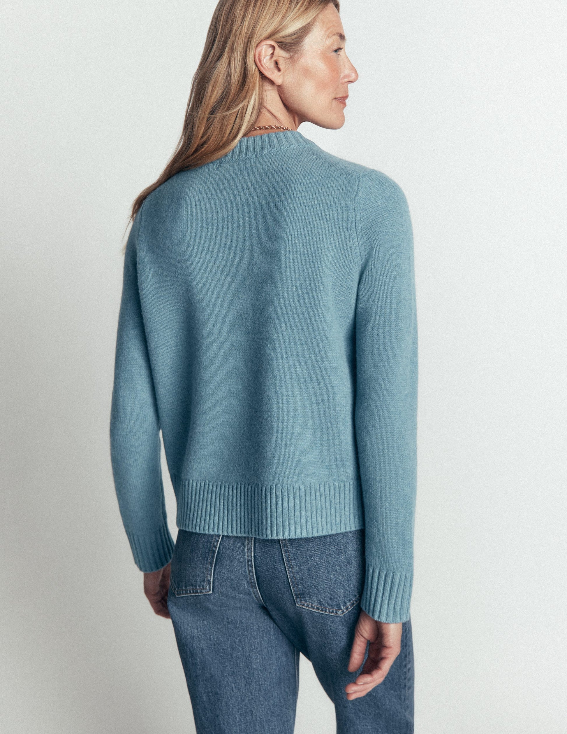 Marta Merino Wool Crew Jumper-Blue Aura-3