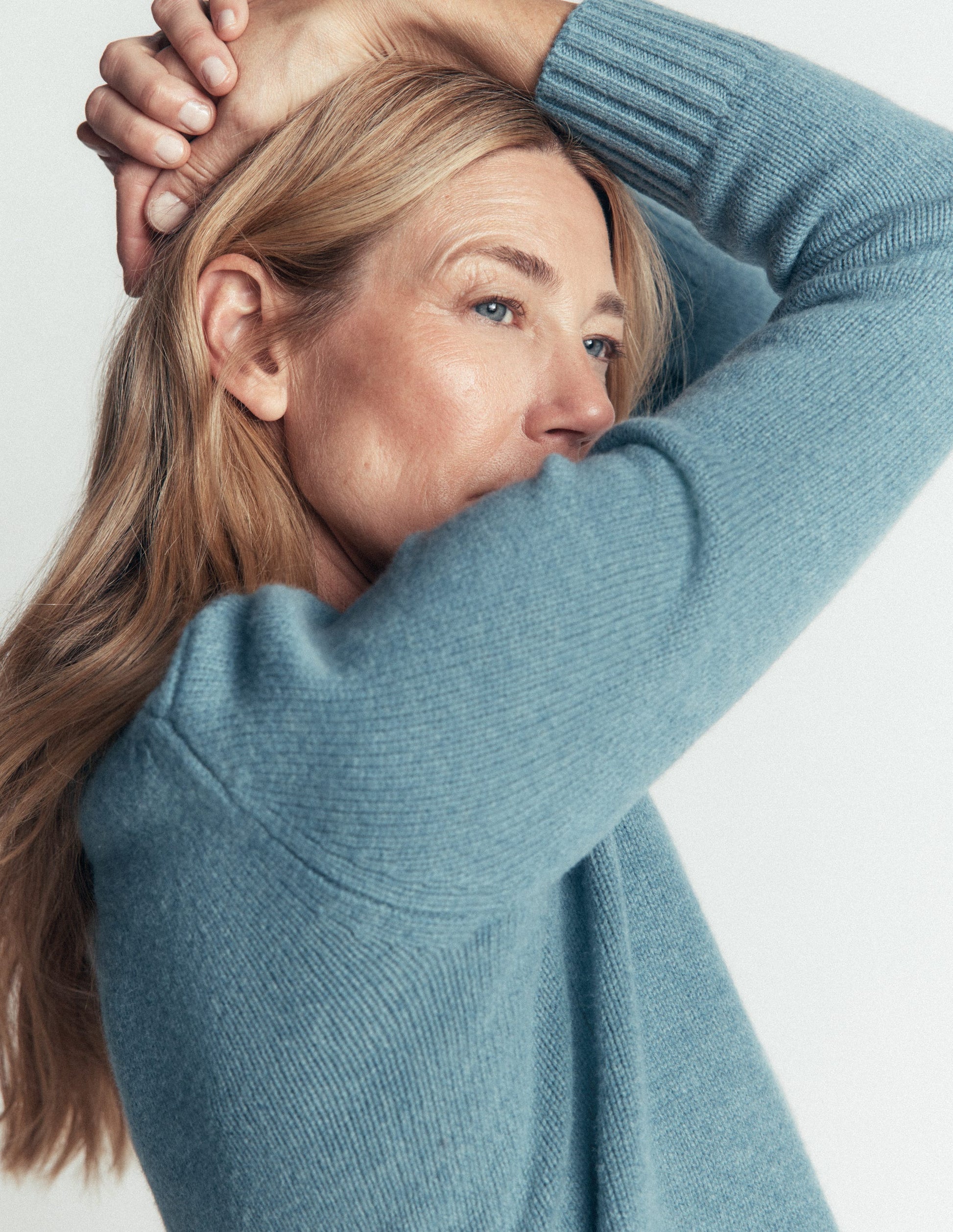 Marta Merino Wool Crew Jumper-Blue Aura-5