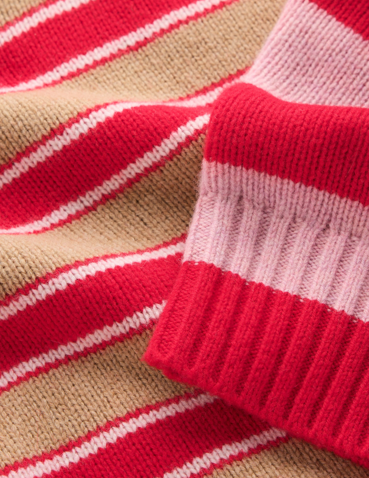 Marta Merino Wool Crew Jumper-Hotch Stripe-7