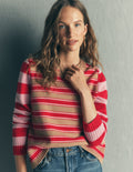 Marta Merino Wool Crew Jumper-Hotch Stripe