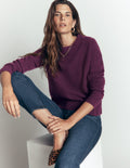 Marta Merino Wool Crew Jumper-Potent Purple