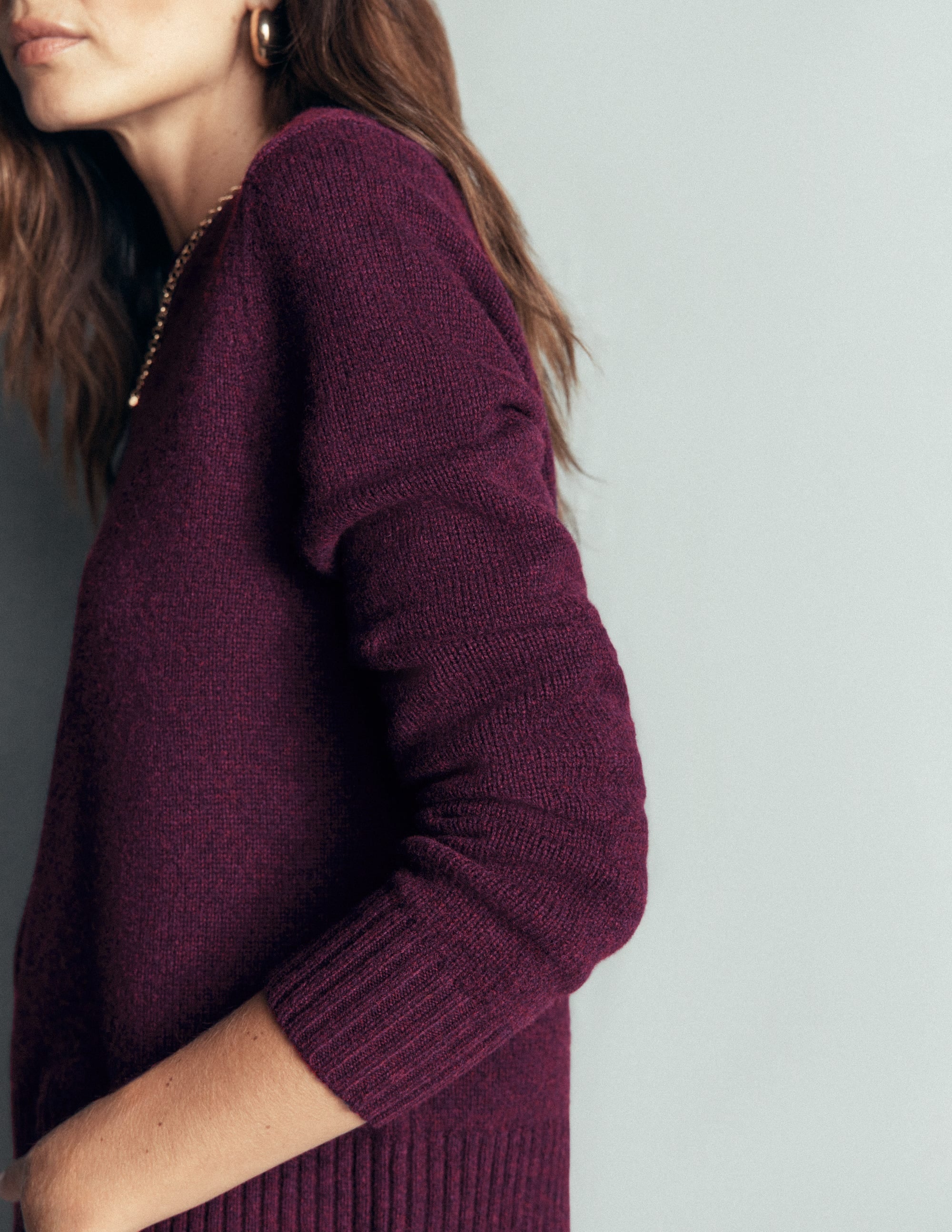 Marta Merino Wool Crew Jumper-Potent Purple - Image 2