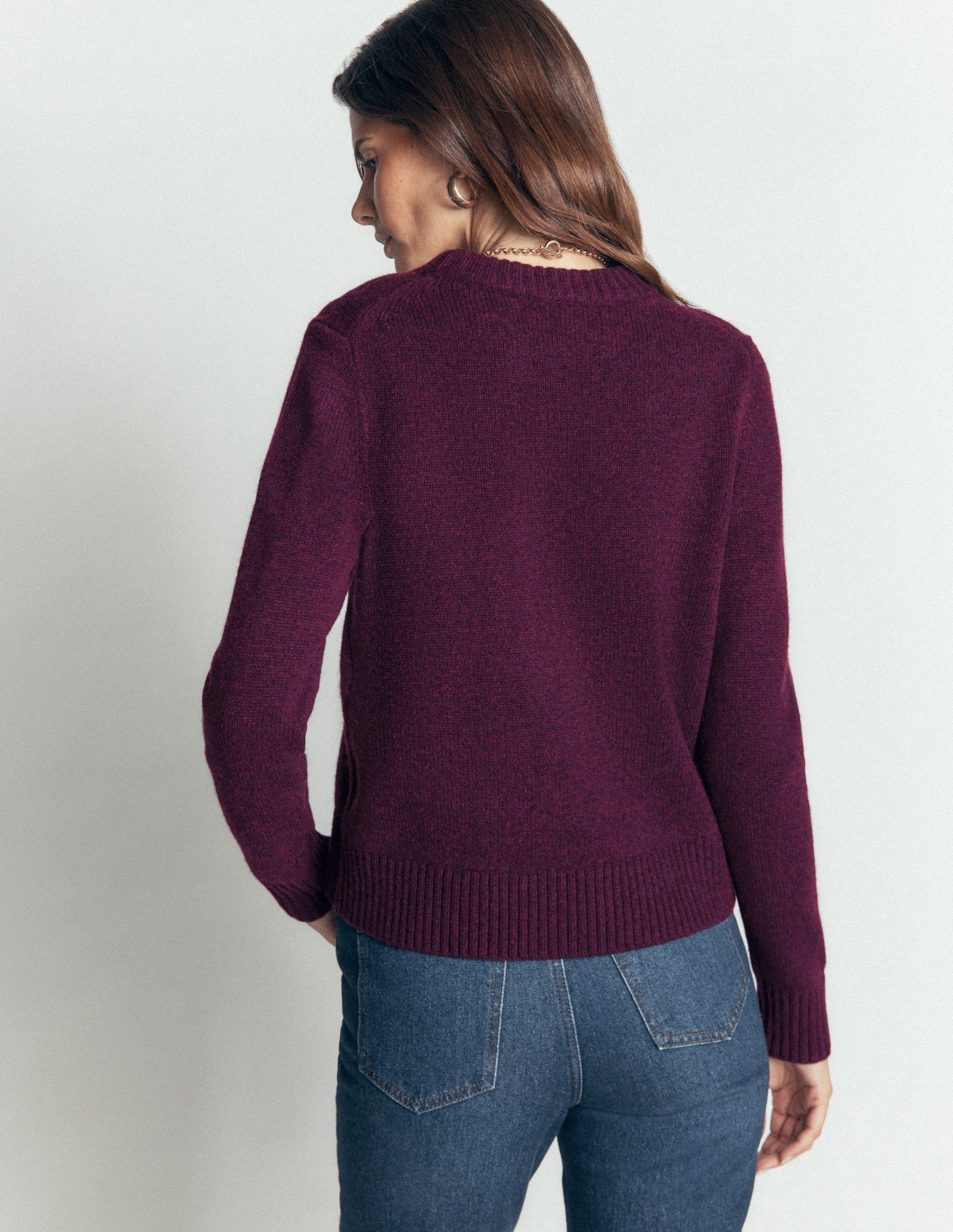Marta Merino Wool Crew Jumper-Potent Purple-3