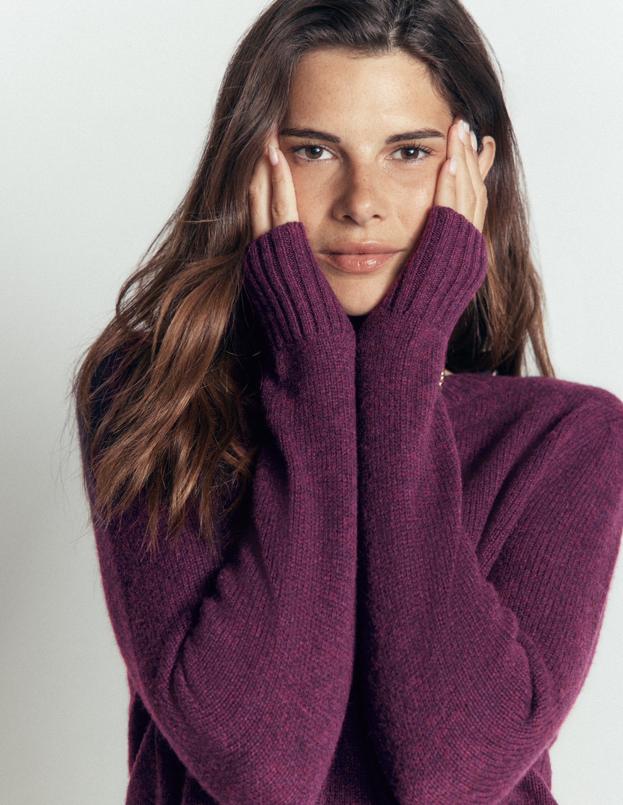 Marta Merino Wool Crew Jumper-Potent Purple - Image 4