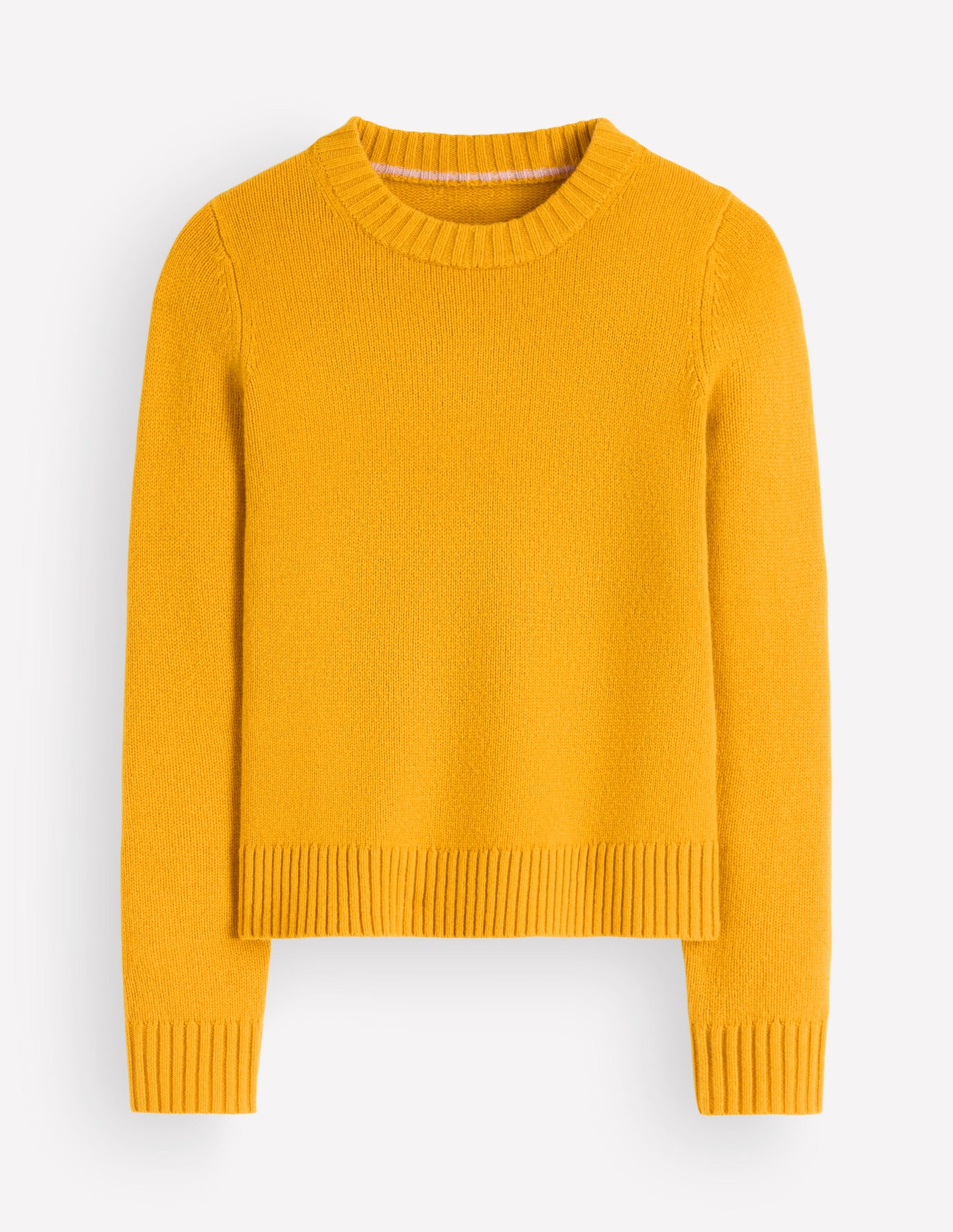 Marta Merino Wool Crew Jumper-Honey Yellow-7
