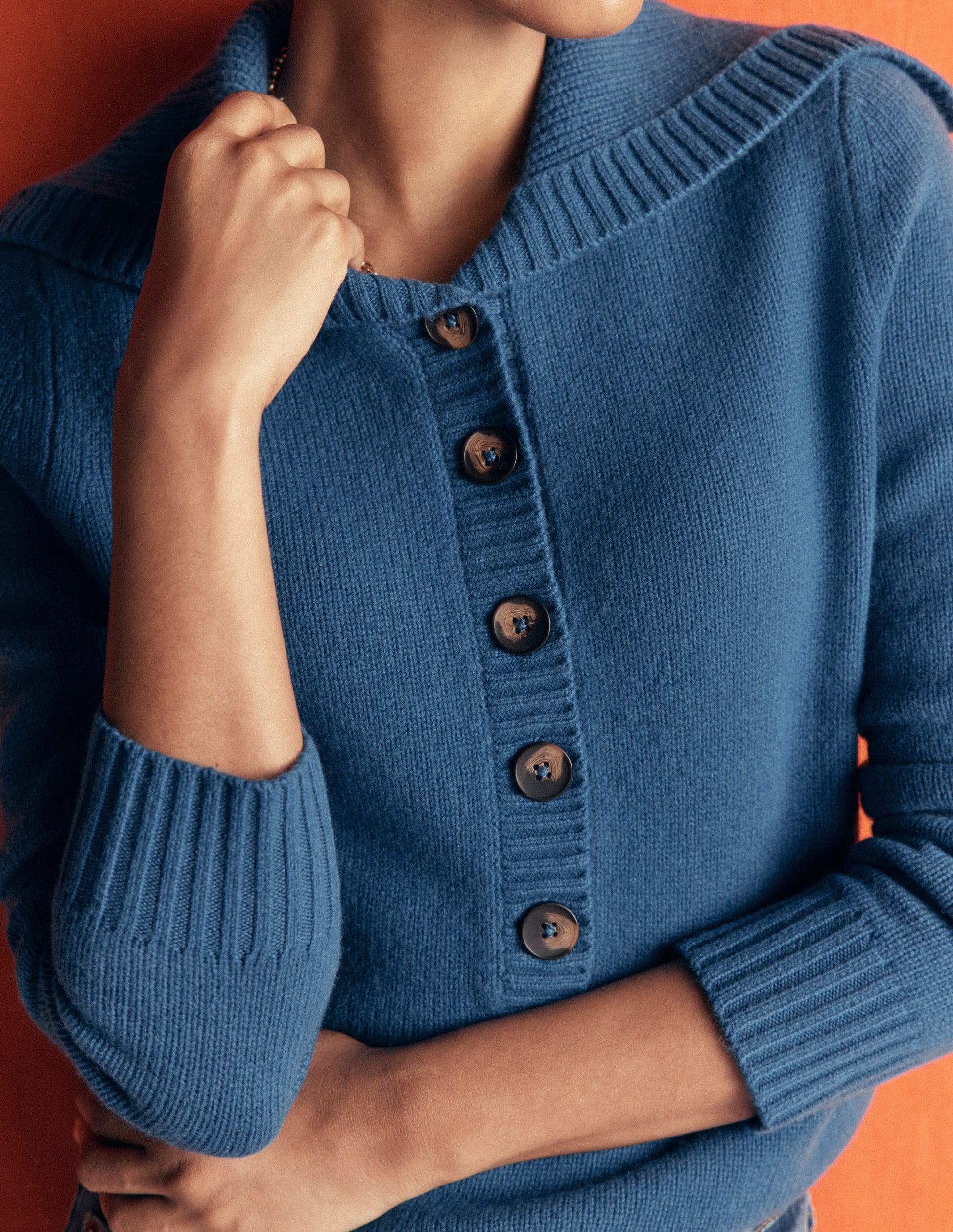 Marta Merino Wool Sailor Top-Delft Blue-3