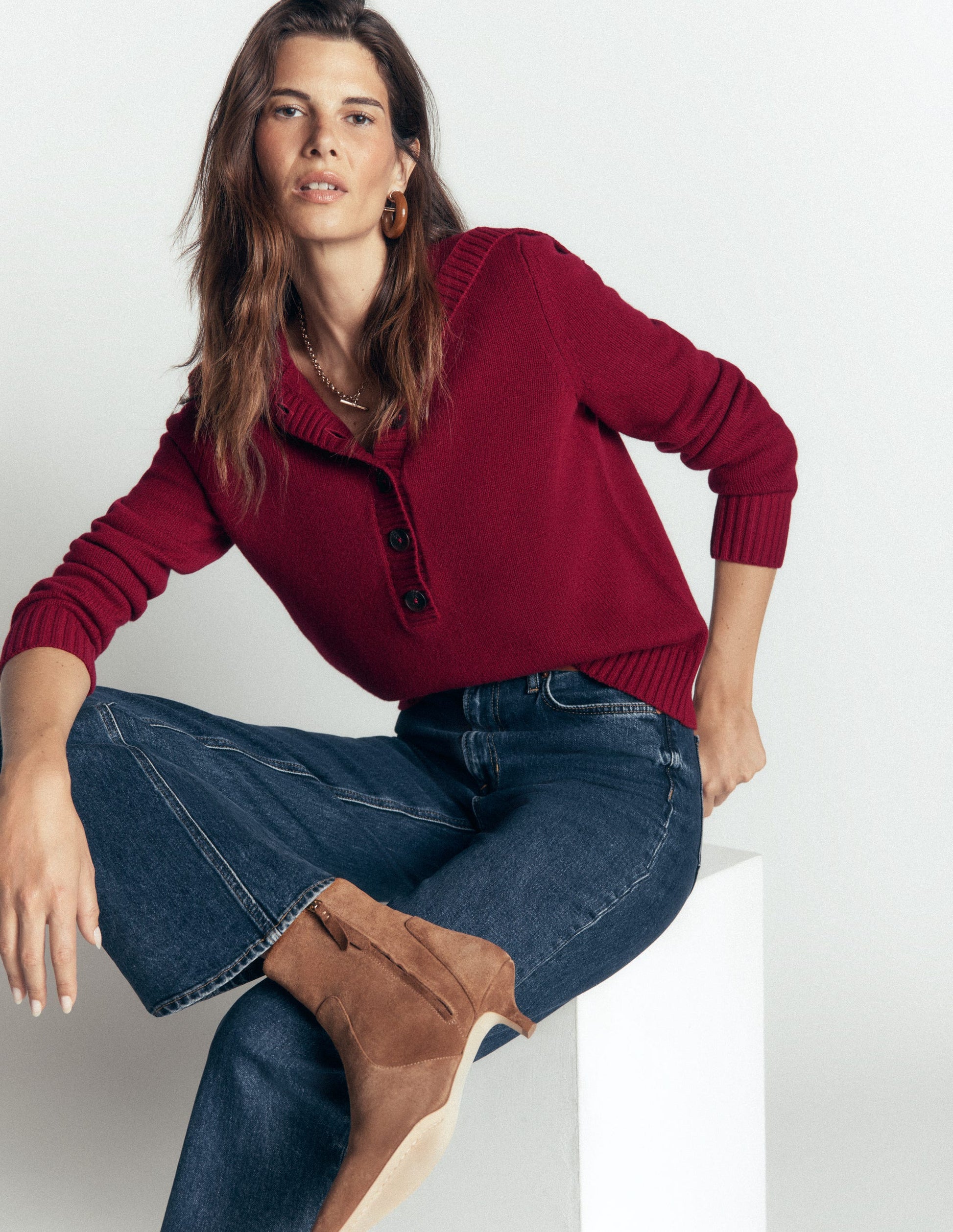 Marta Merino Wool Sailor Top-Pinotage-6