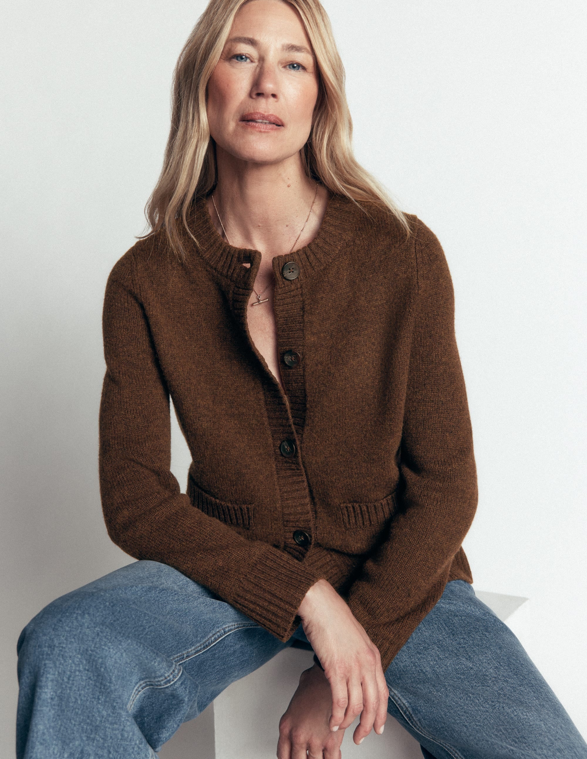 Marta Merino Wool Cardigan-Raw Umber - Image 1