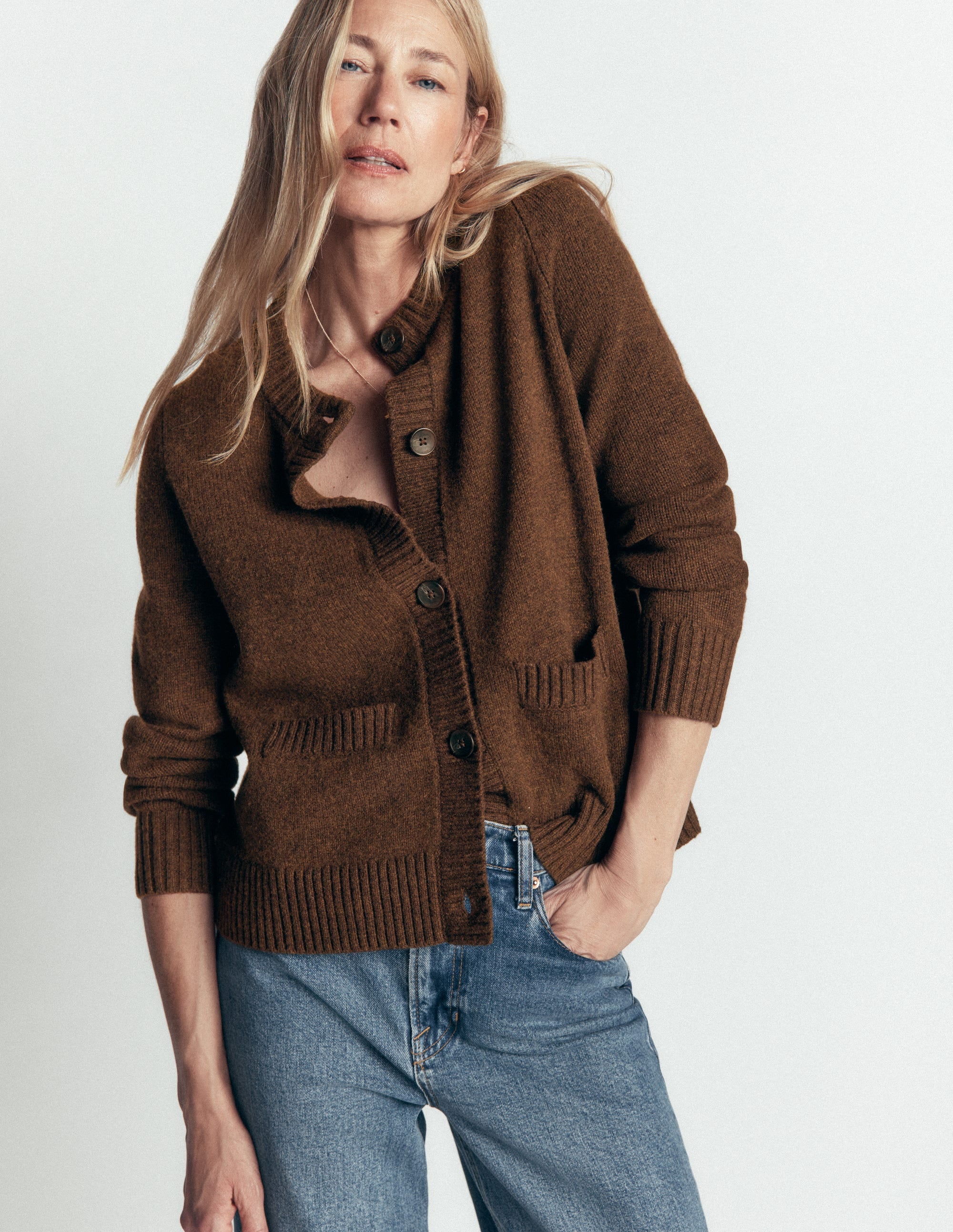Marta Merino Wool Cardigan-Raw Umber - Image 4