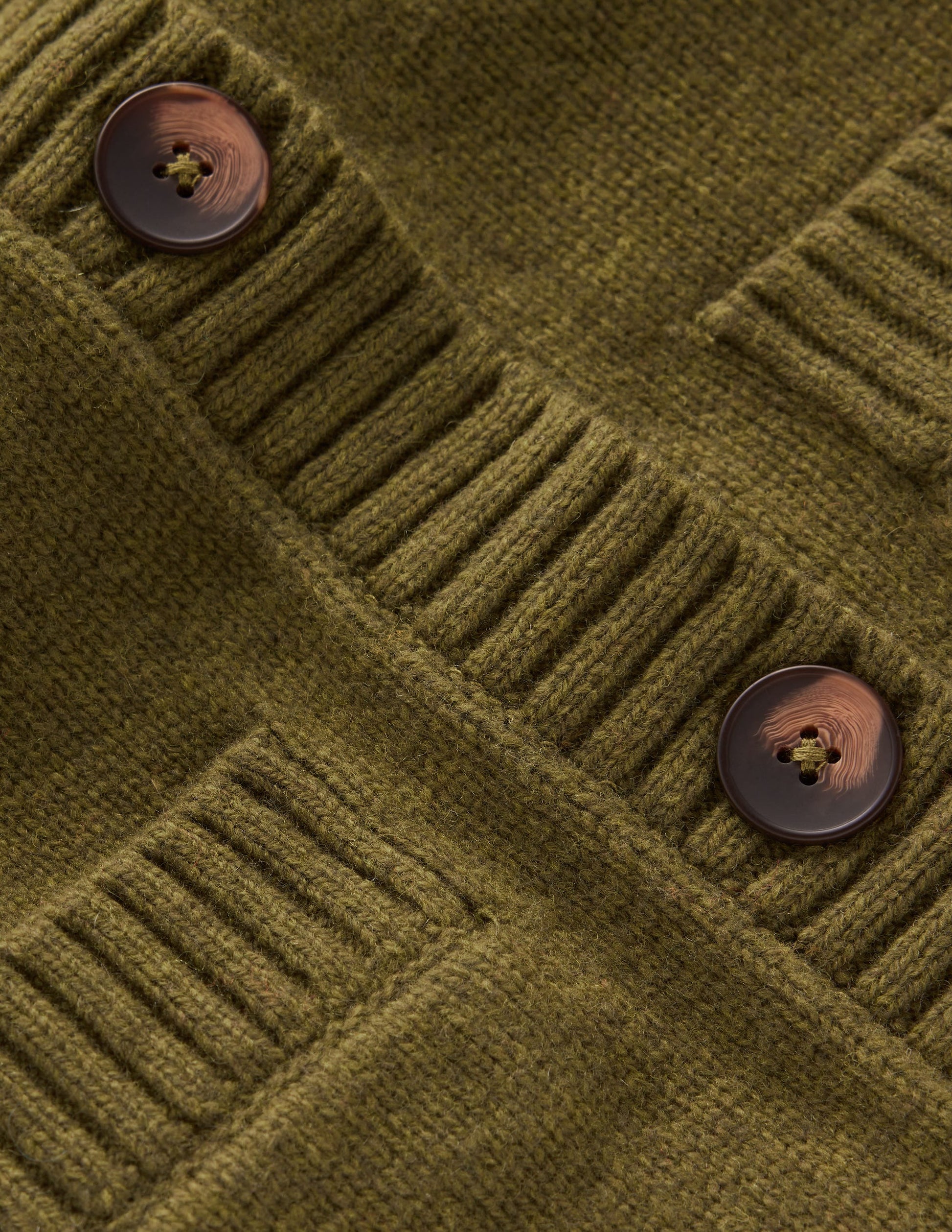 Marta Merino Wool Cardigan-Ochre Green-7