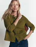 Marta Merino Wool Cardigan-Ochre Green