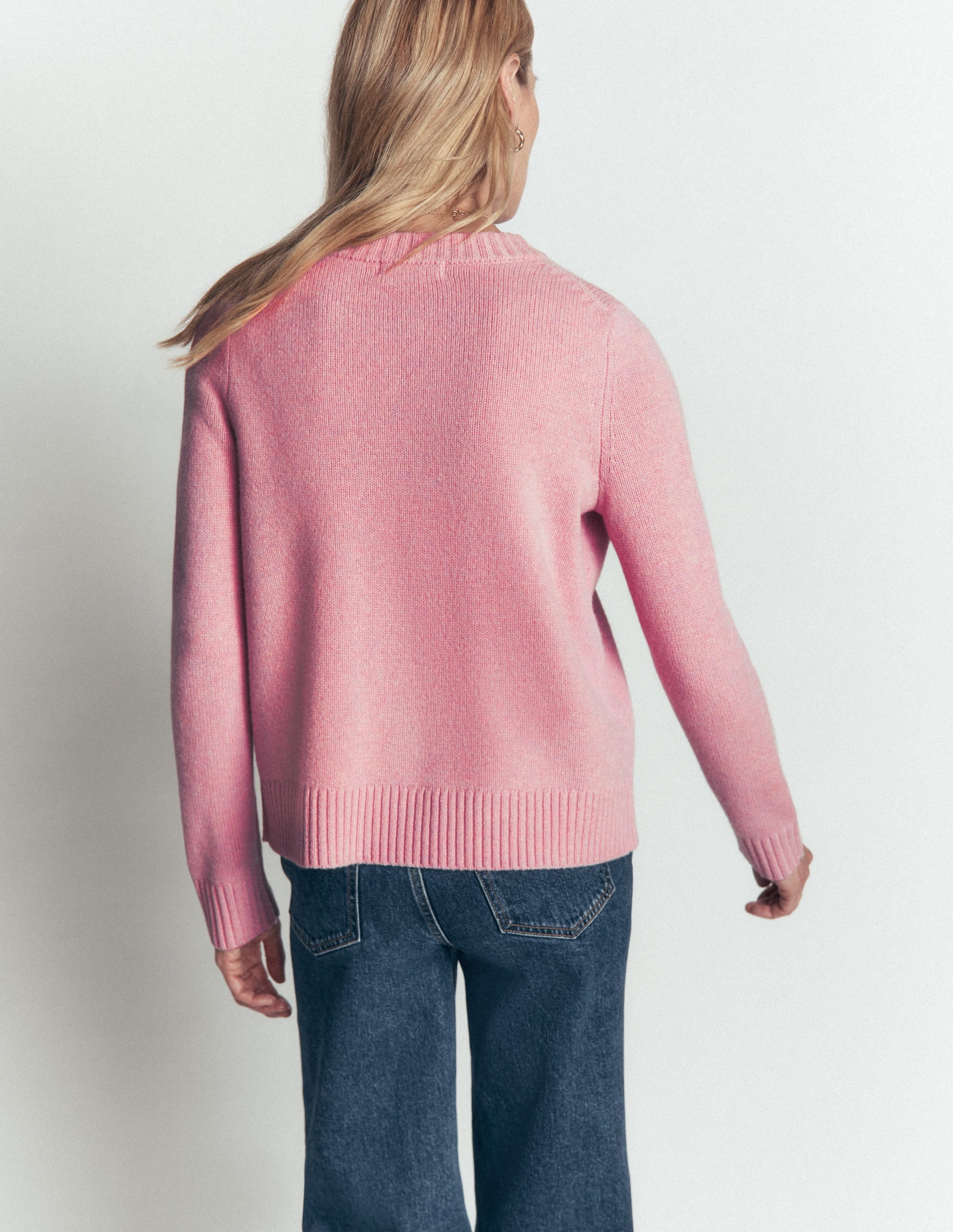 Marta Merino Wool Cardigan-Spring Blossom Pink - Image 4