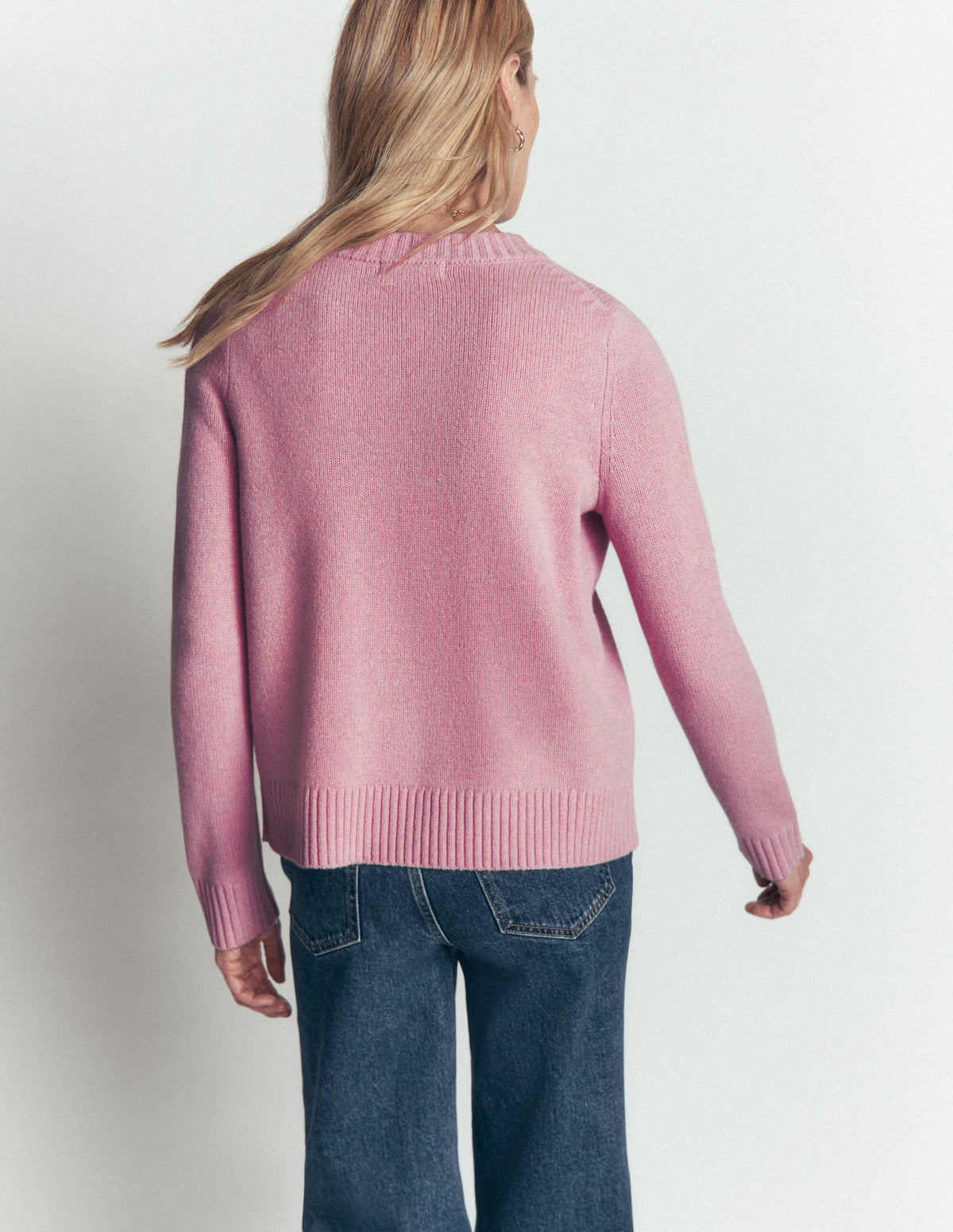 Marta Merino Wool Cardigan-Spring Blossom Pink - Image 3