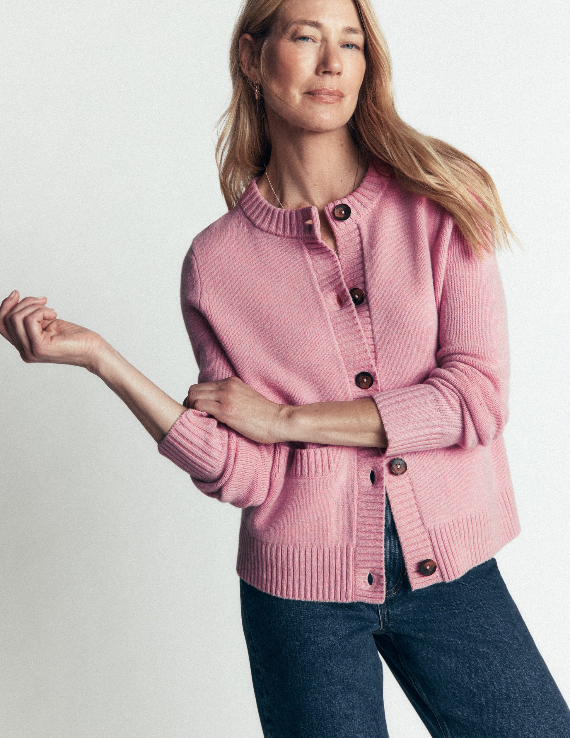 Marta Merino Wool Cardigan-Spring Blossom Pink-6