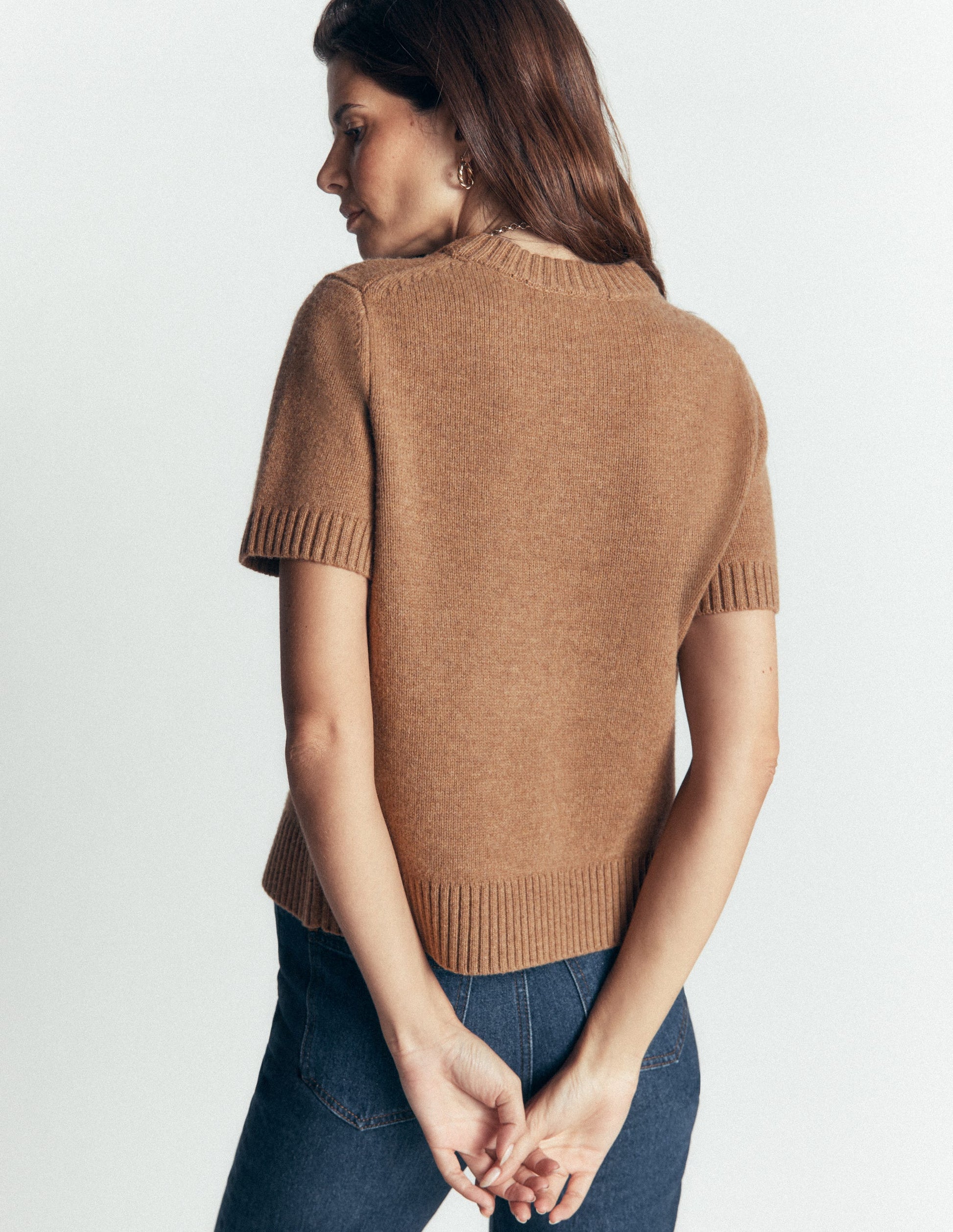 Marta Merino Wool T-shirt-Cappuccino-3