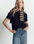 Marta Merino Wool T-shirt-Navy