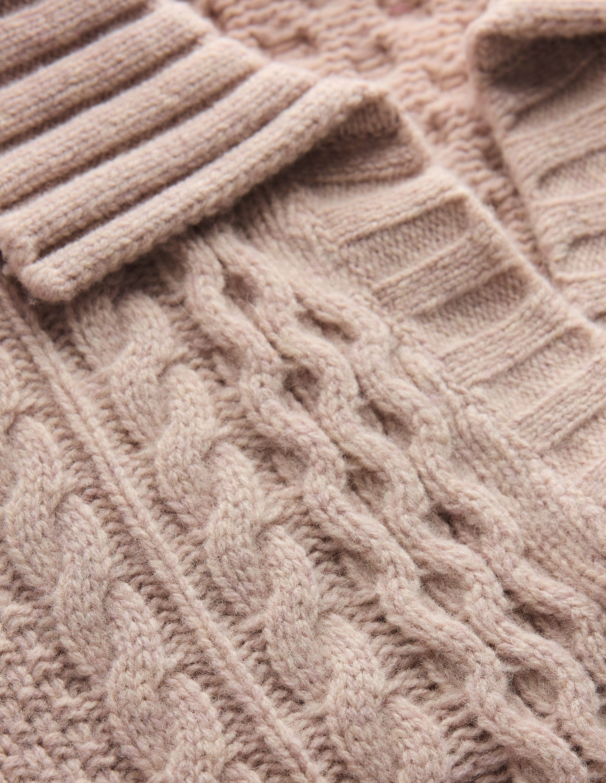 Collared Cable Knit Jumper-Oatmeal-8