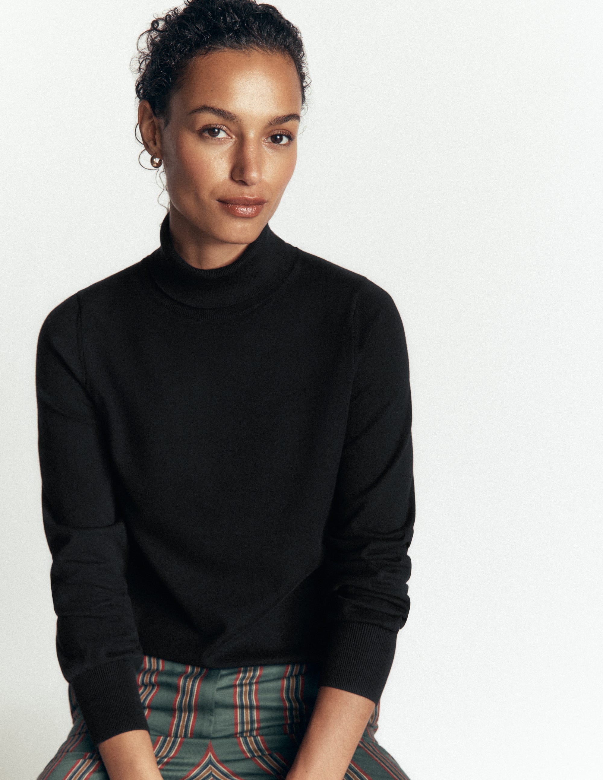 Camilla Roll Neck Jumper-Black - Image 1