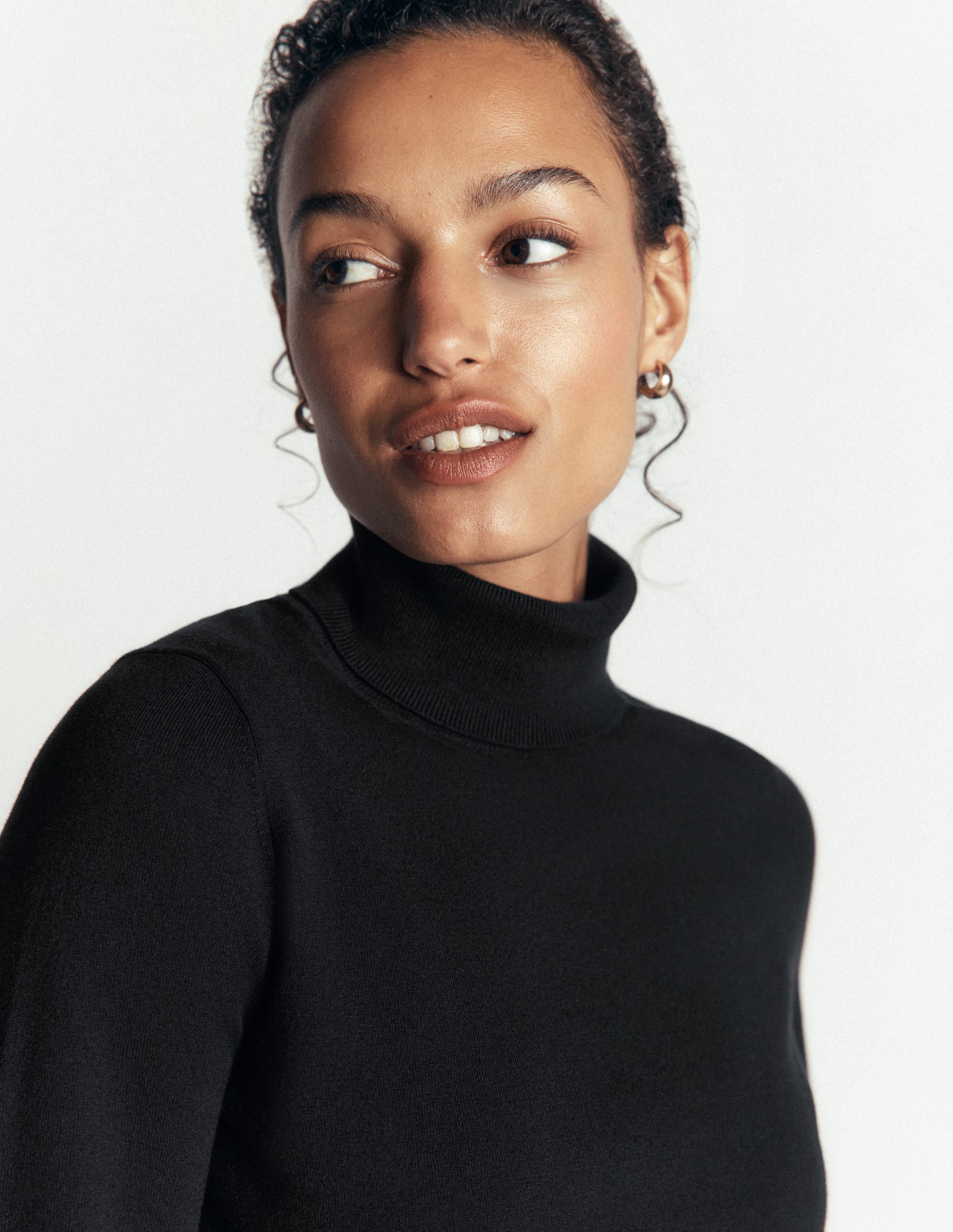 Camilla Roll Neck Jumper-Black - Image 2