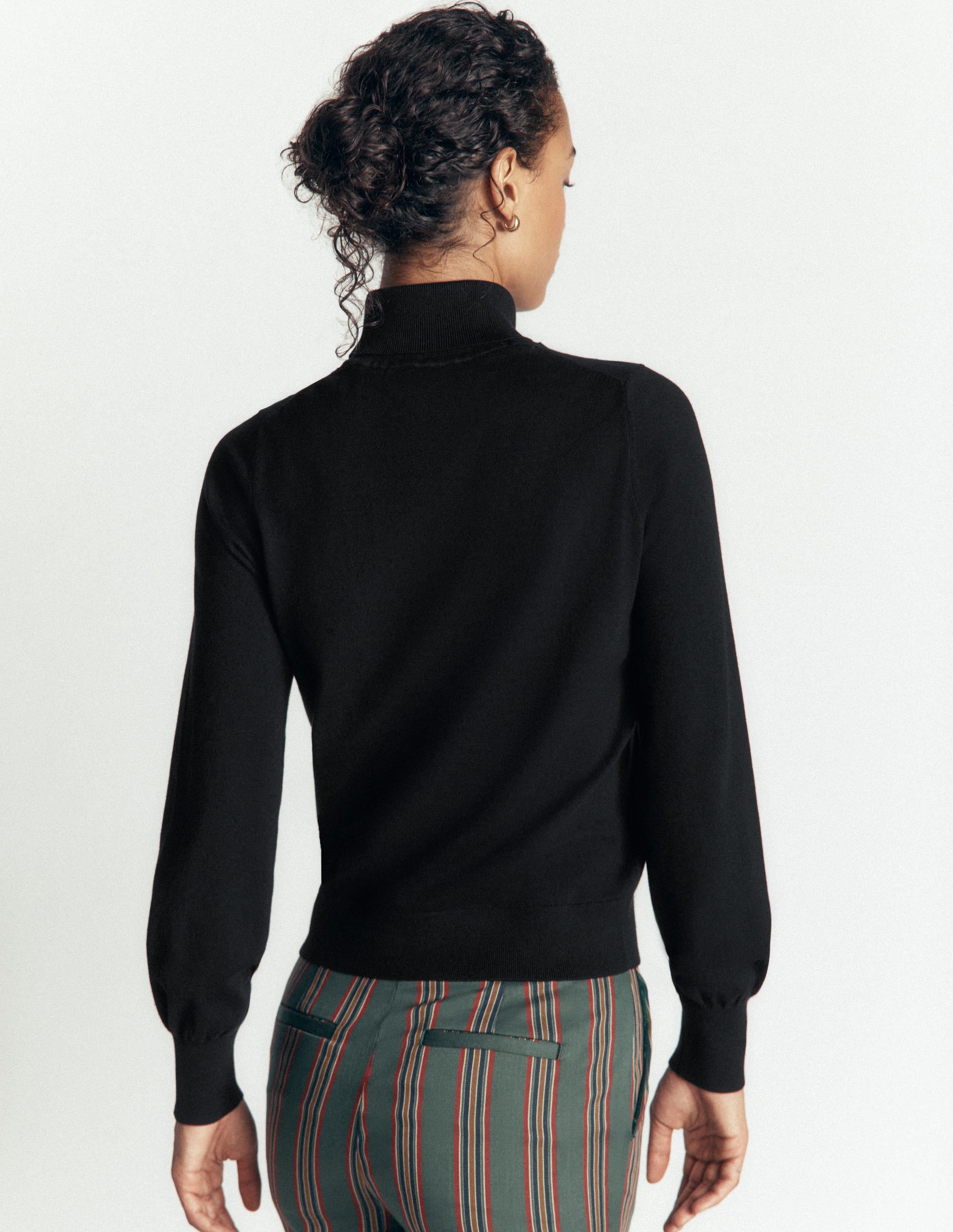 Camilla Roll Neck Jumper-Black - Image 3