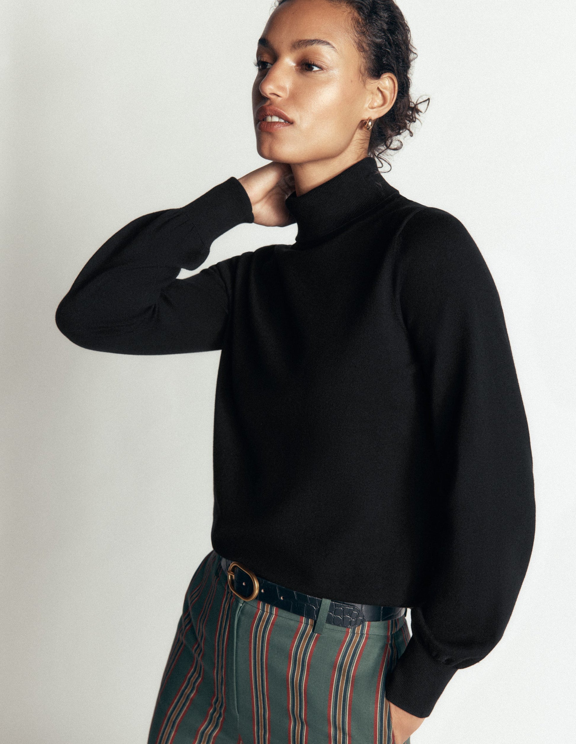 Camilla Roll Neck Jumper-Black-4